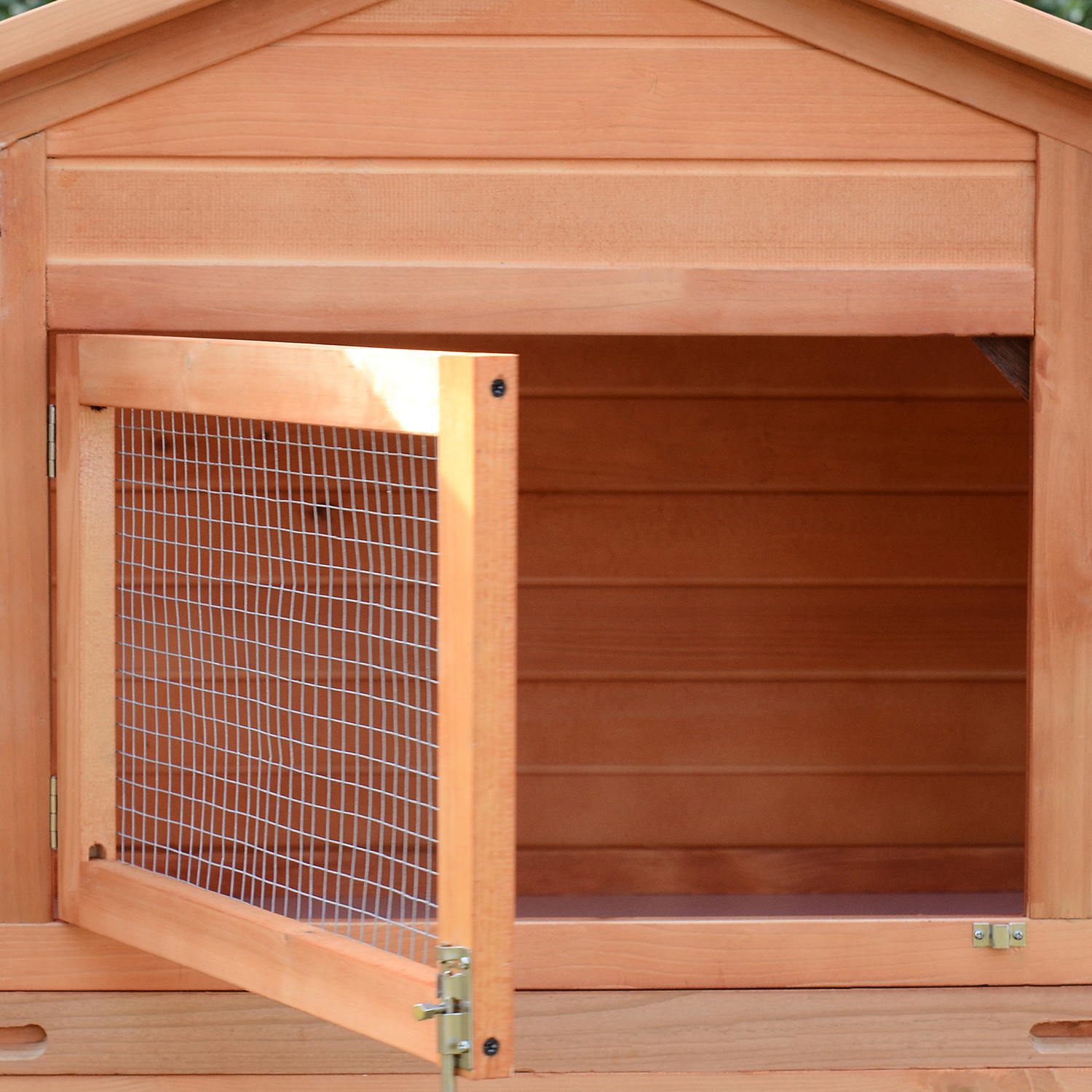Kleintierstall Kleintierkäfig, 2 Freigehegen, 2 Rampen, 309 cm x 79 cm x 86 cm, Natur + Grün