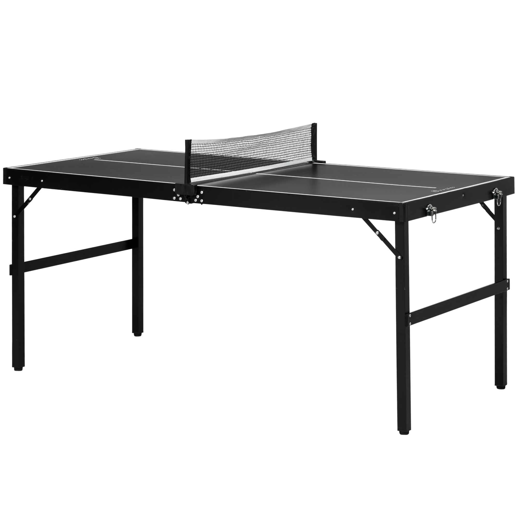 Tischtennisset, faltbar, Schloss und Griff, Aluminiumrahmen, 152x76x72 cm, Schwarz