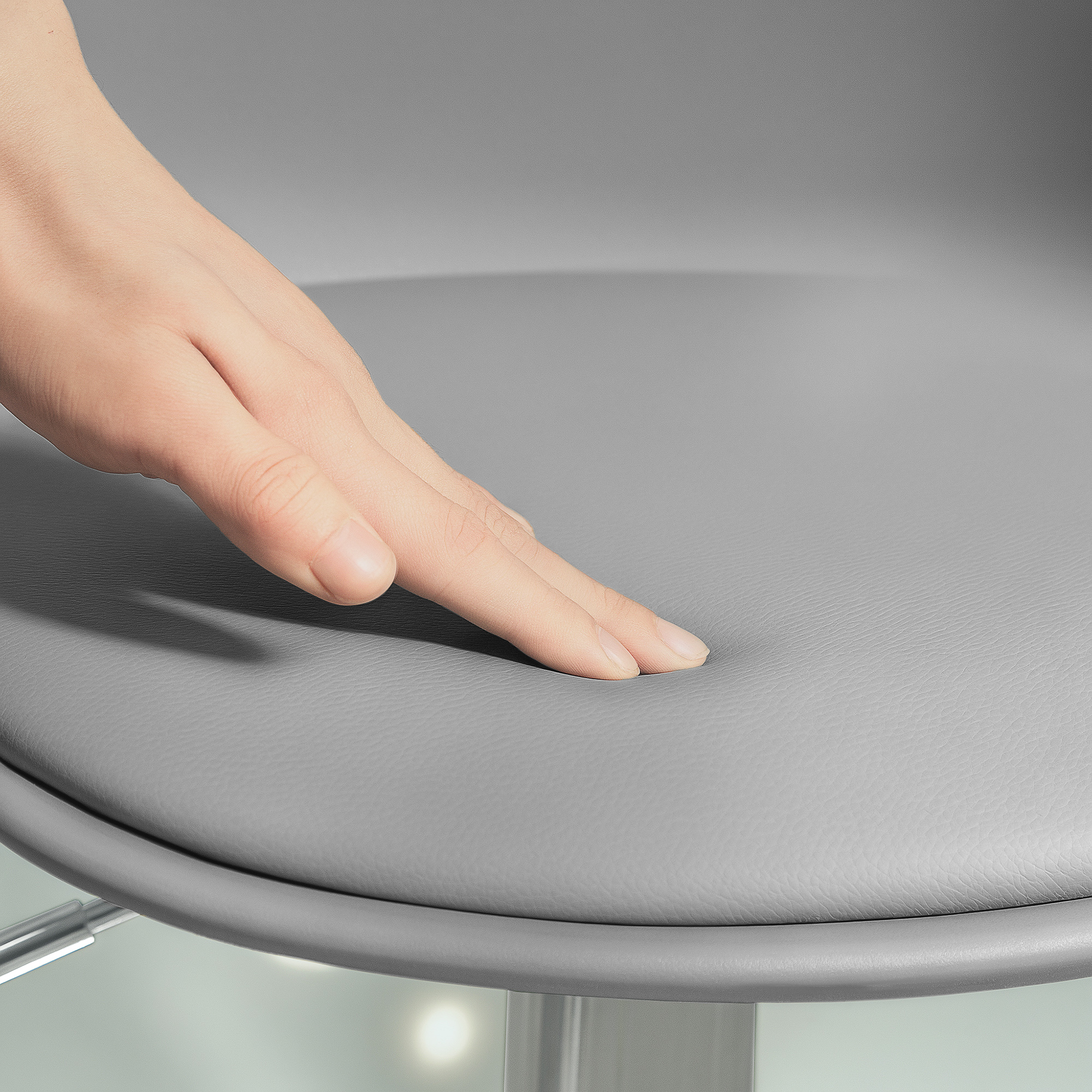 2er-Set Barhocker, Barstühle, Drehstühle mit Lehne, höhenverstellbar, bis 120 kg belastbar, 42 x 41 x 82-104 cm, Grau