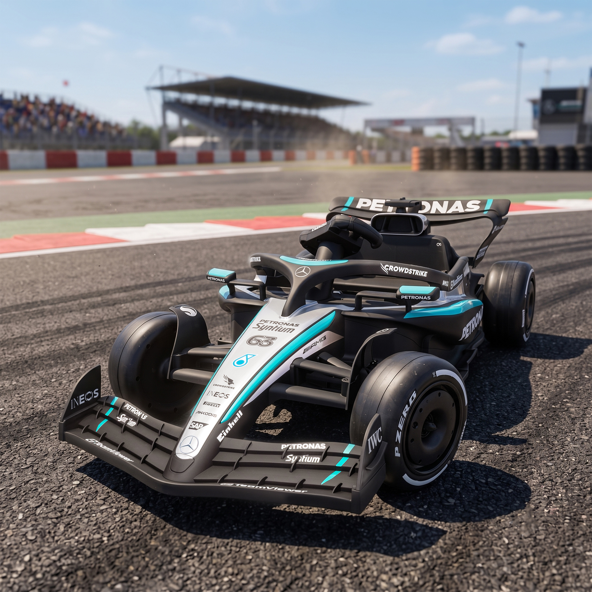 Mercedes-AMG PETRONAS F1 12 V Elektro Go-Kart für Kinder Gokart mit Lithium-Akku 2 Motoren Sanftanlauf