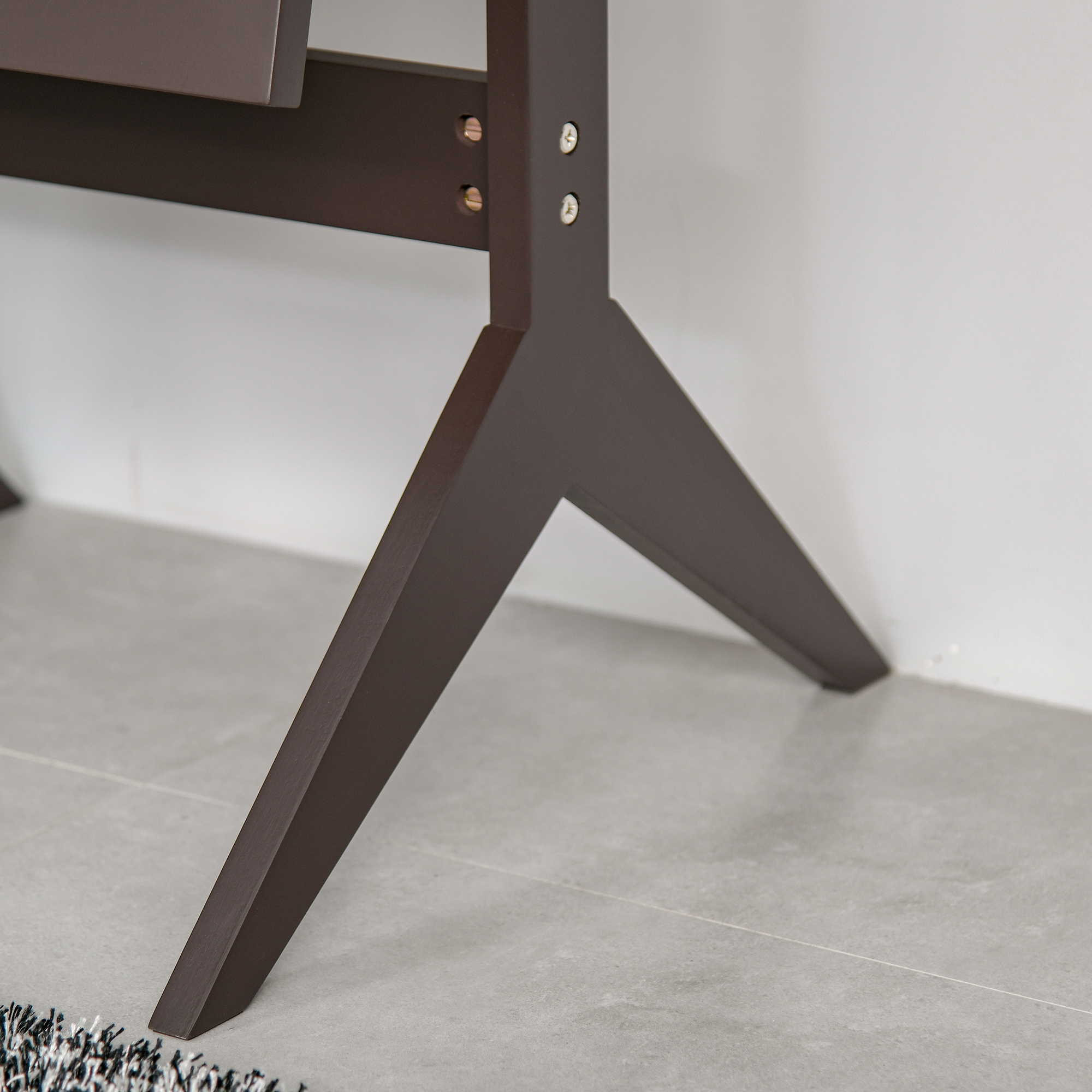 Standspiegel Ganzkörperspiegel Schminkspiegel erhöhte Füße Pflegeleicht MDF Kaffee 47 x 46 x 148 cm