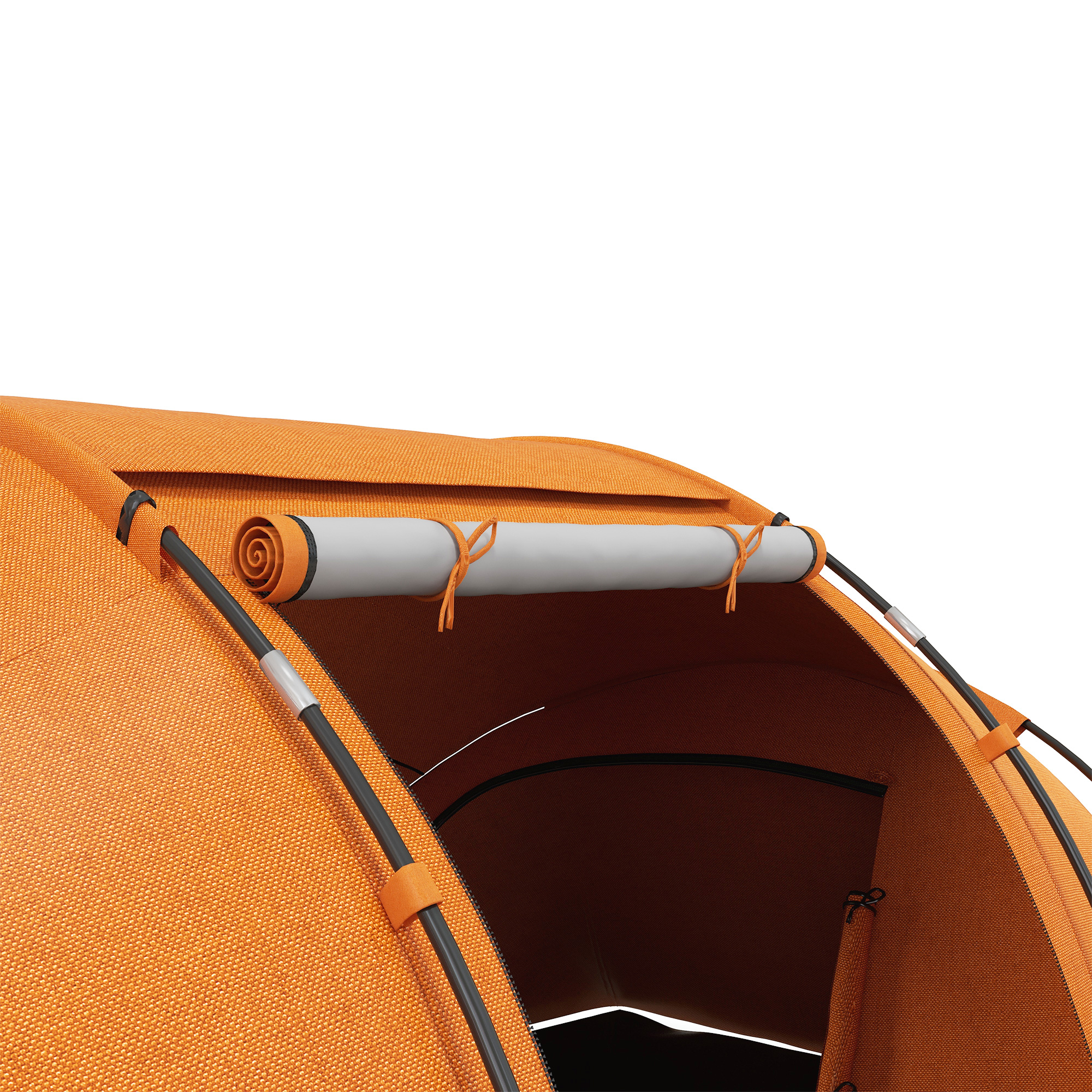 Tunnelzelt für 4-6 Personen, Campingzelt mit Tür, Bodenplane, 2000mm wasserdicht Orange
