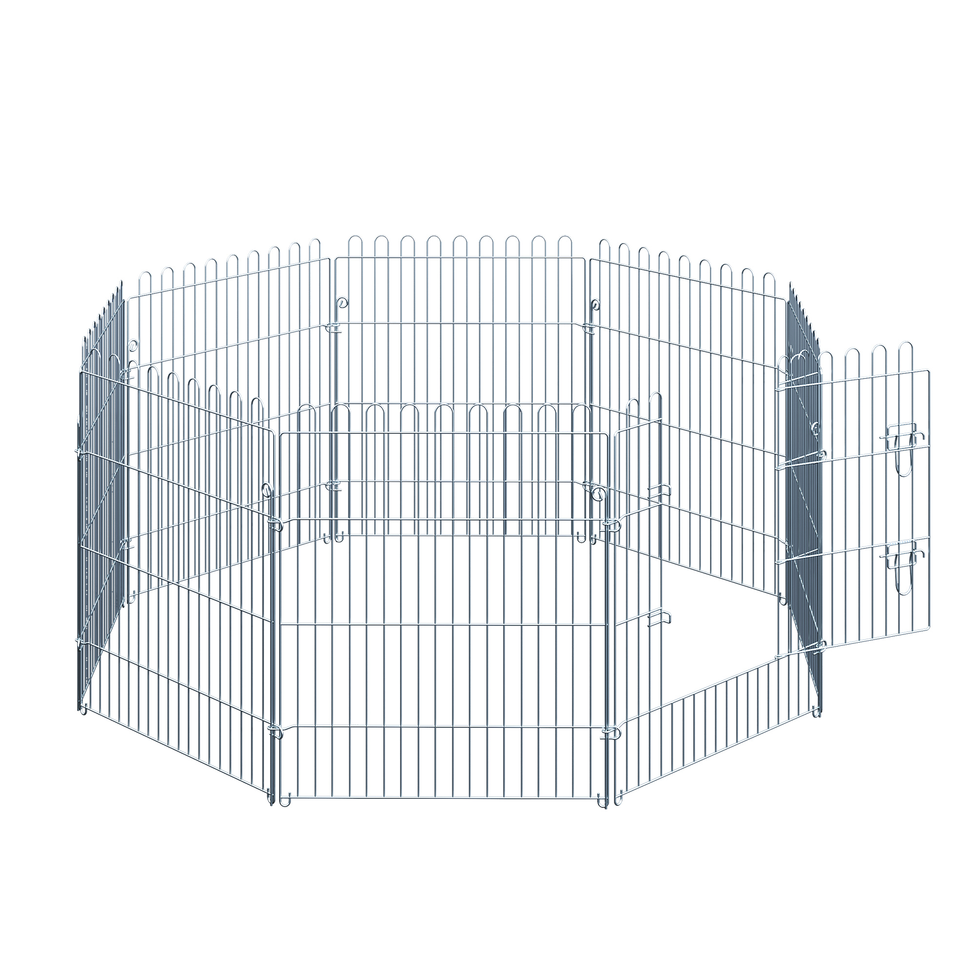 Freilaufgehege Welpenauslauf Welpenzaun Laufstall Welpengitter für Tiere 8-teilig B63 x H76 cm