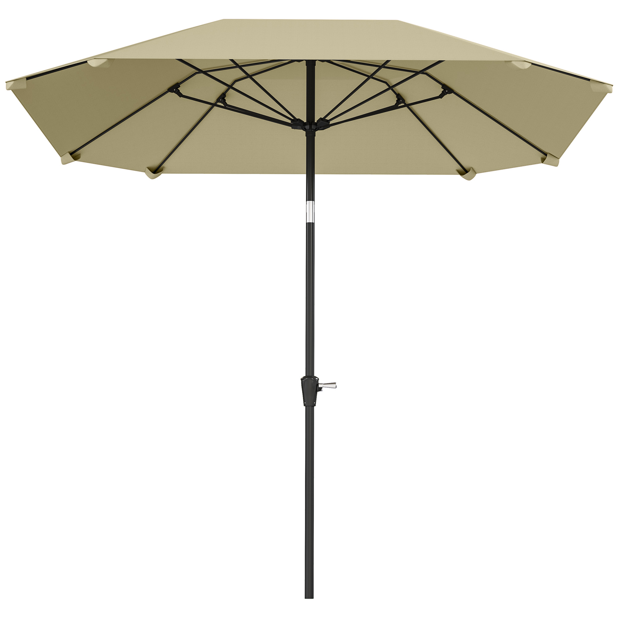 2,3 m Sonnenschirm ohne Basis, Verstellbarer Terrassenschirm mit Kurbel, Polyester, Aluminium, Fiberglas, Beige 2,3 m Sonnenschirm ohne Basis, Verstellbarer Terrassenschirm mit Kurbel, Polyester, Aluminium, Fiberglas, Beige