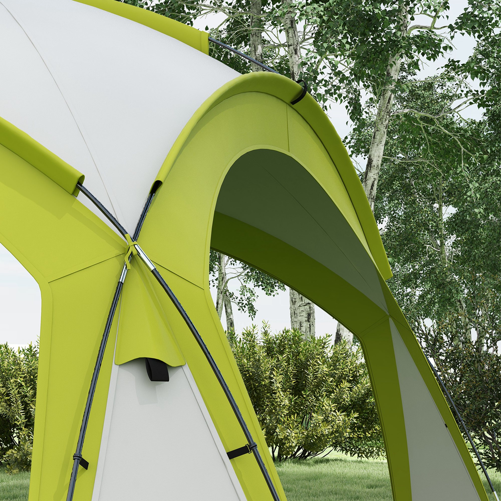 Event Shelter 3,5 x 3,5m Pavillon mit Haken Tür Wasserabweisend winterfest Gartenpavillon Grün