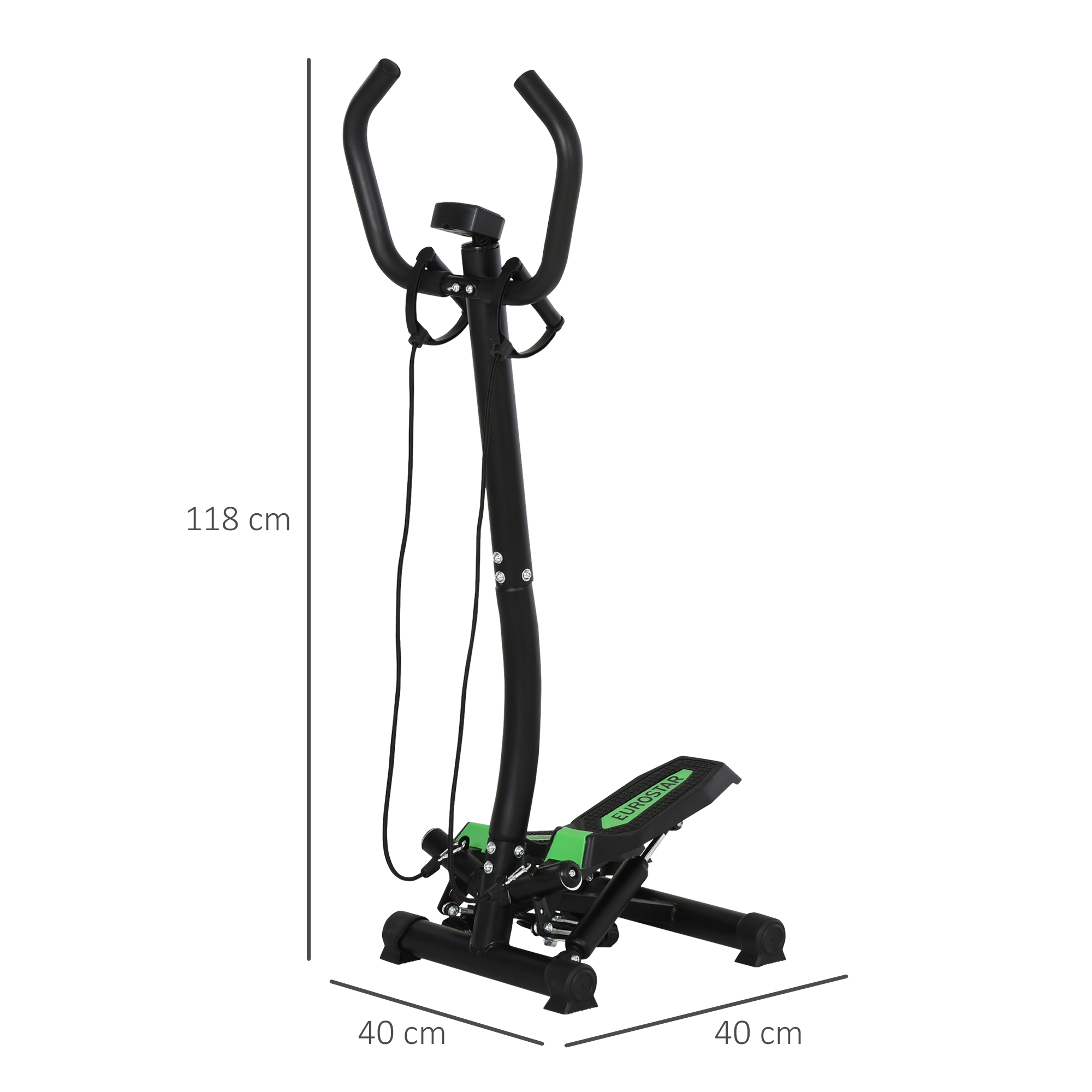 Stepper Sidestepper mit Haltegriff Trainingsbänder Heimtrainer LCD Display Stahl