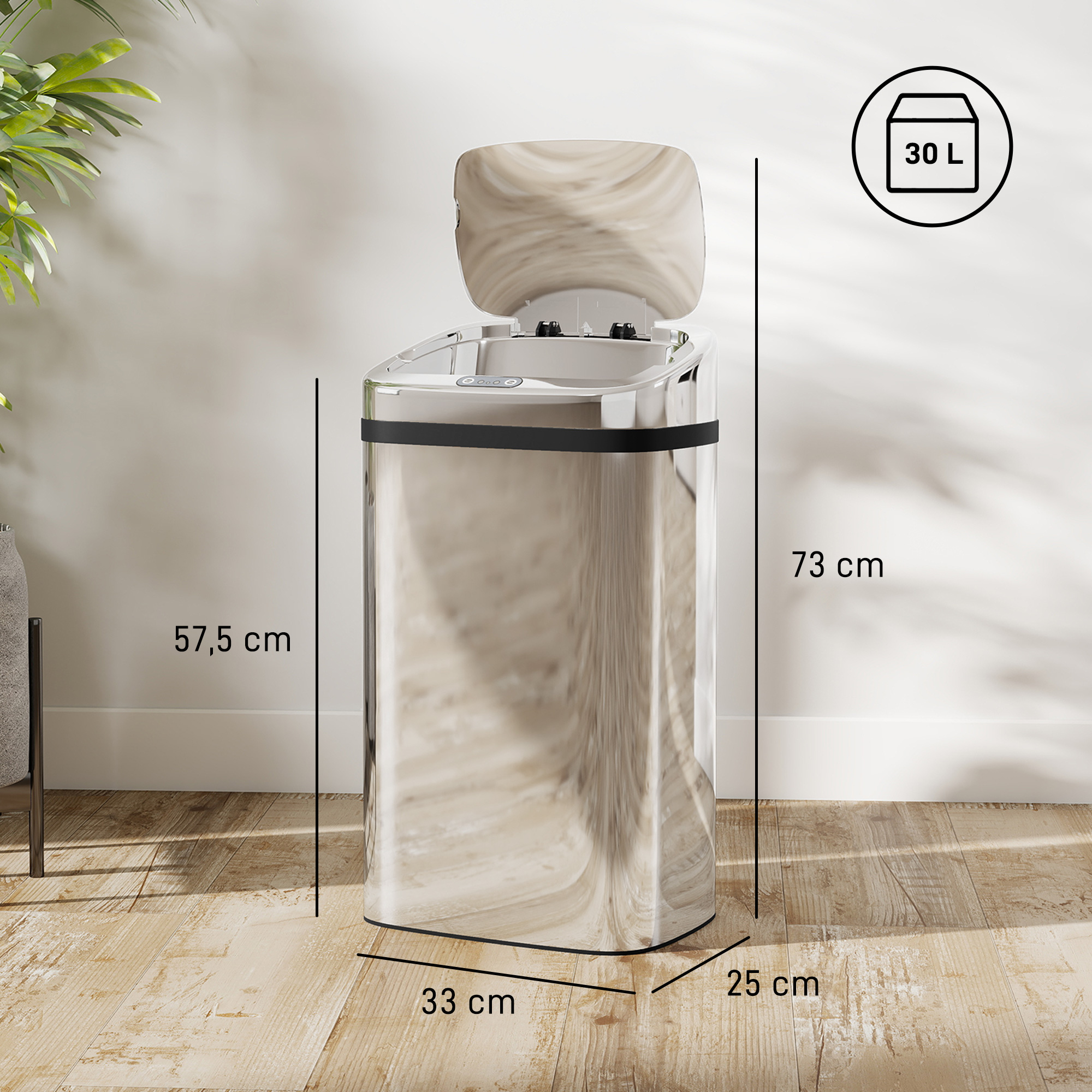 Sensor Mülleimer 30L Automatik Mülleimer mit Bewegungssensor für Büro, Schlafzimmer