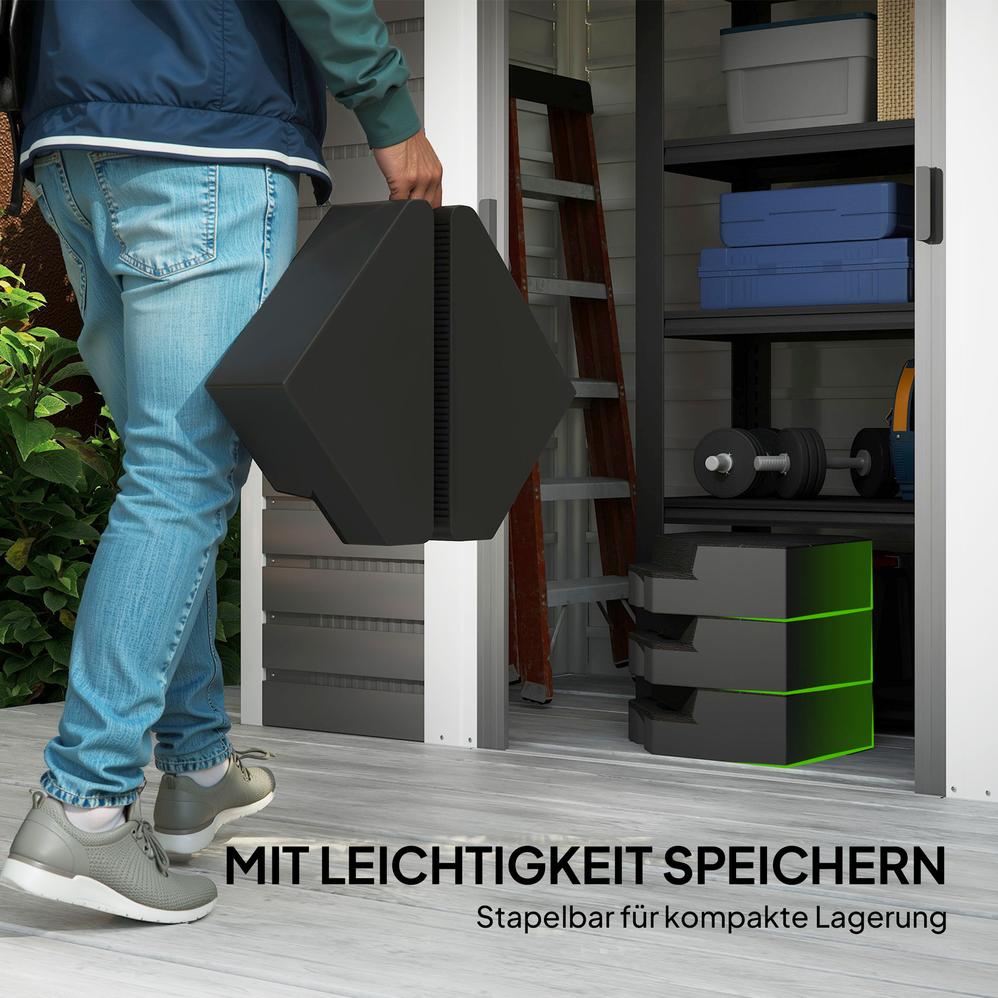 Basisgewichte für Sonnenschirmständer, mit Wasser und Sand befüllbar, Kunststoff, 80L x 80B x 13H cm, Schwarz