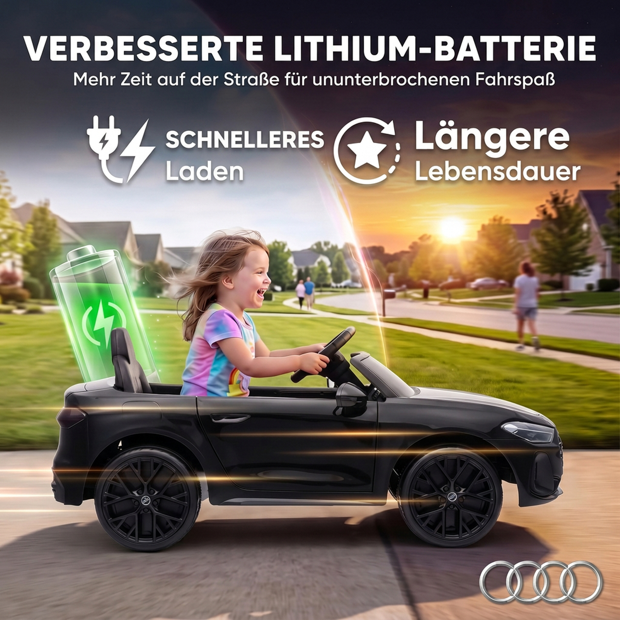 Kinder Elektroauto Audi A5L 12V Kinderauto mit 2,4 G Fernbedienung 2 Motoren Lithium-Akku Sanftanlauf 4-Rad-Federung