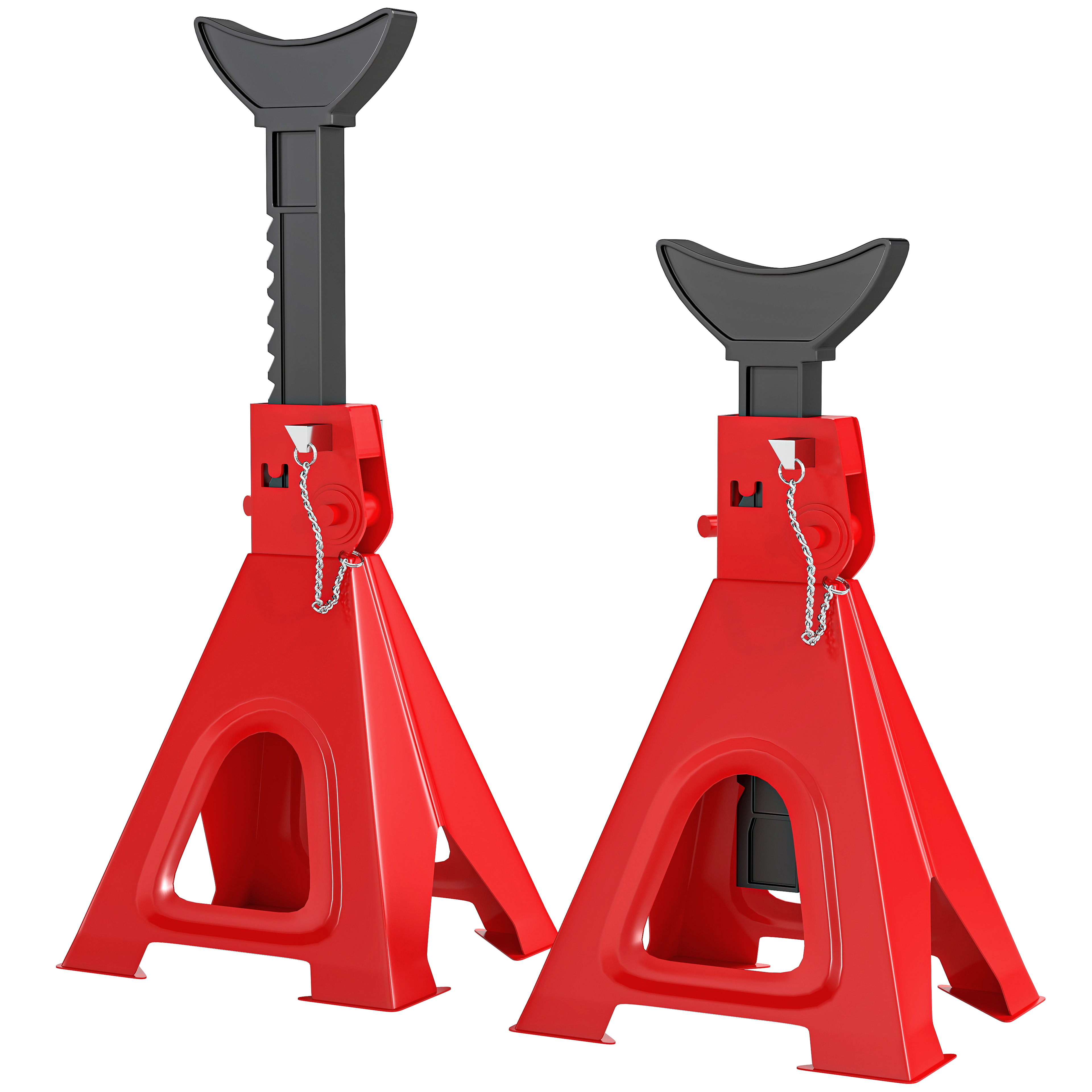Unterstellbock 6 Tonnen Traglast 2 Stück Stützbock inkl 2 Sicherungssplint Höhenverstellbar Rot