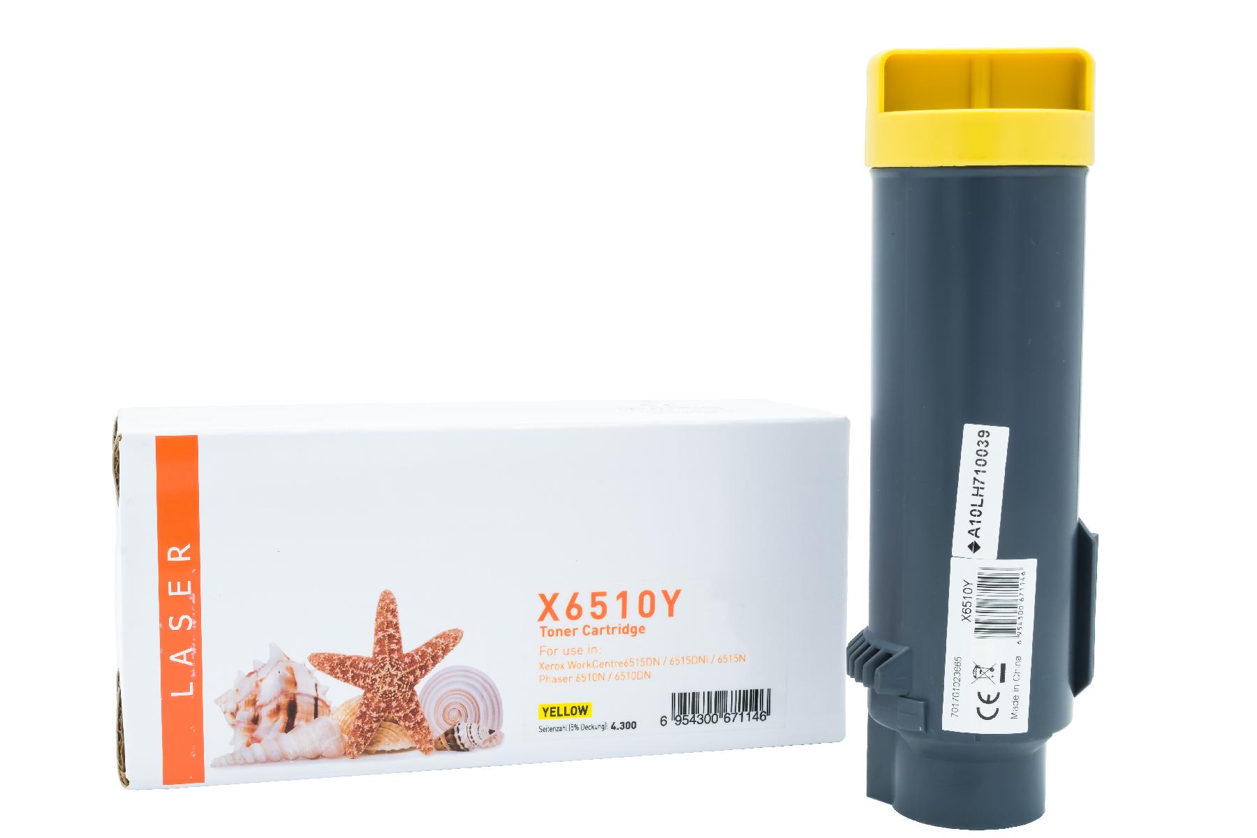PHASER6510YHC alternativ Toner yellow für Xerox / 106R03692 / 4.300 Seiten PHASER6510YHC alternativ Toner yellow für Xerox / 106R03692 / 4.300 Seiten