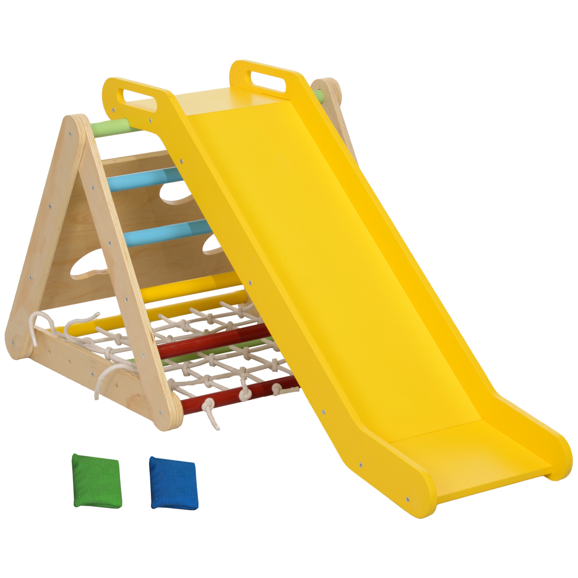 Klettergerüst, 4-in-1, mit Leiter, Seilleiter, Rutsche, Kletterwand, Indoor, für Kinder 1,5 bis 4 Jahre Klettergerüst, 4-in-1, mit Leiter, Seilleiter, Rutsche, Kletterwand, Indoor, für Kinder 1,5 bis 4 Jahre