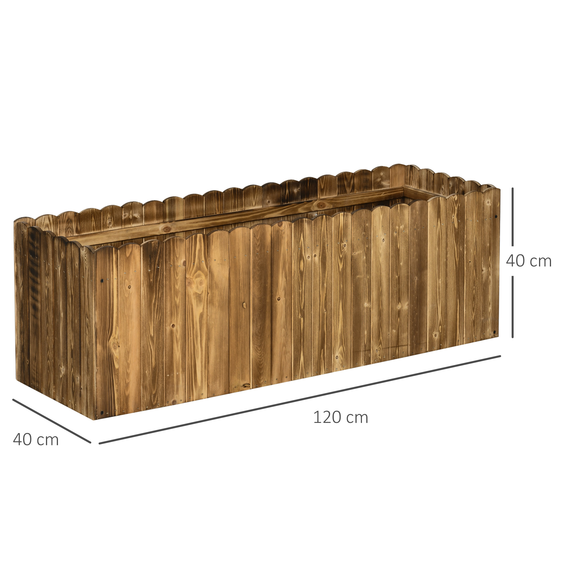 Hochbeet Pflanzkasten Kräuterbeet Pflanzbeet Gemüse Blumenbeet Blumenkasten Tannenholz 120 x 40 x 40 cm