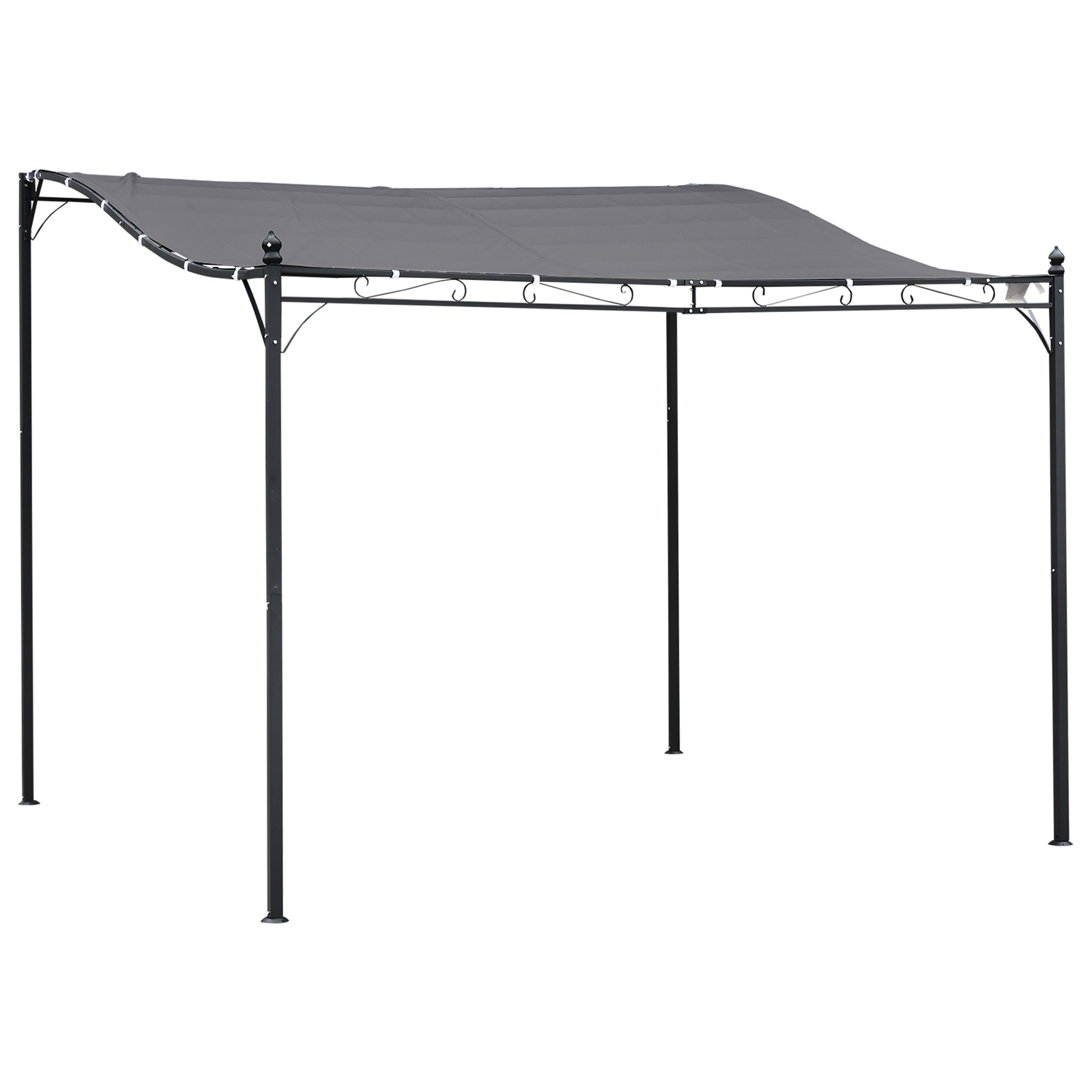 Pergola Gartenpavillon Pavillon Überdachung Zelt Metall Grau 297x297cm Pergola Gartenpavillon Pavillon Überdachung Zelt Metall Grau 297x297cm