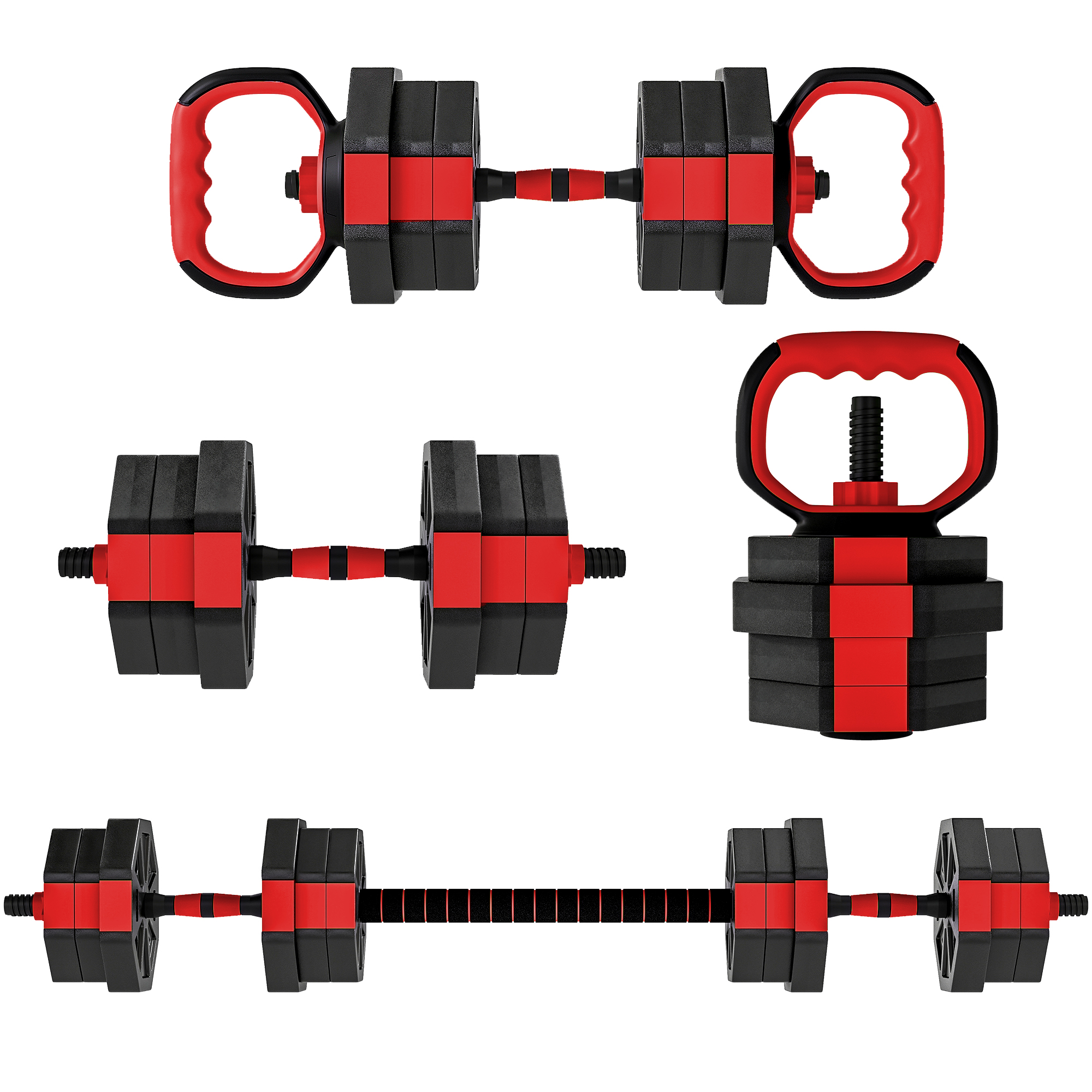6-in-1 Hantelset Kurzhantel Set Kurzhanteln Langhanteln verstellbar 20 KG für Krafttraining Zuhause