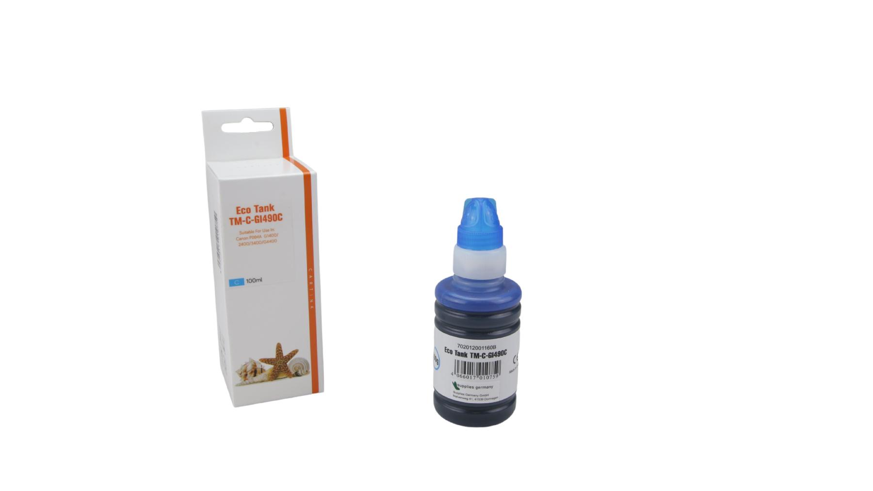 GI490C Eco Tank Nachfüllflasche cyan für Canon / GI490C / 100ml