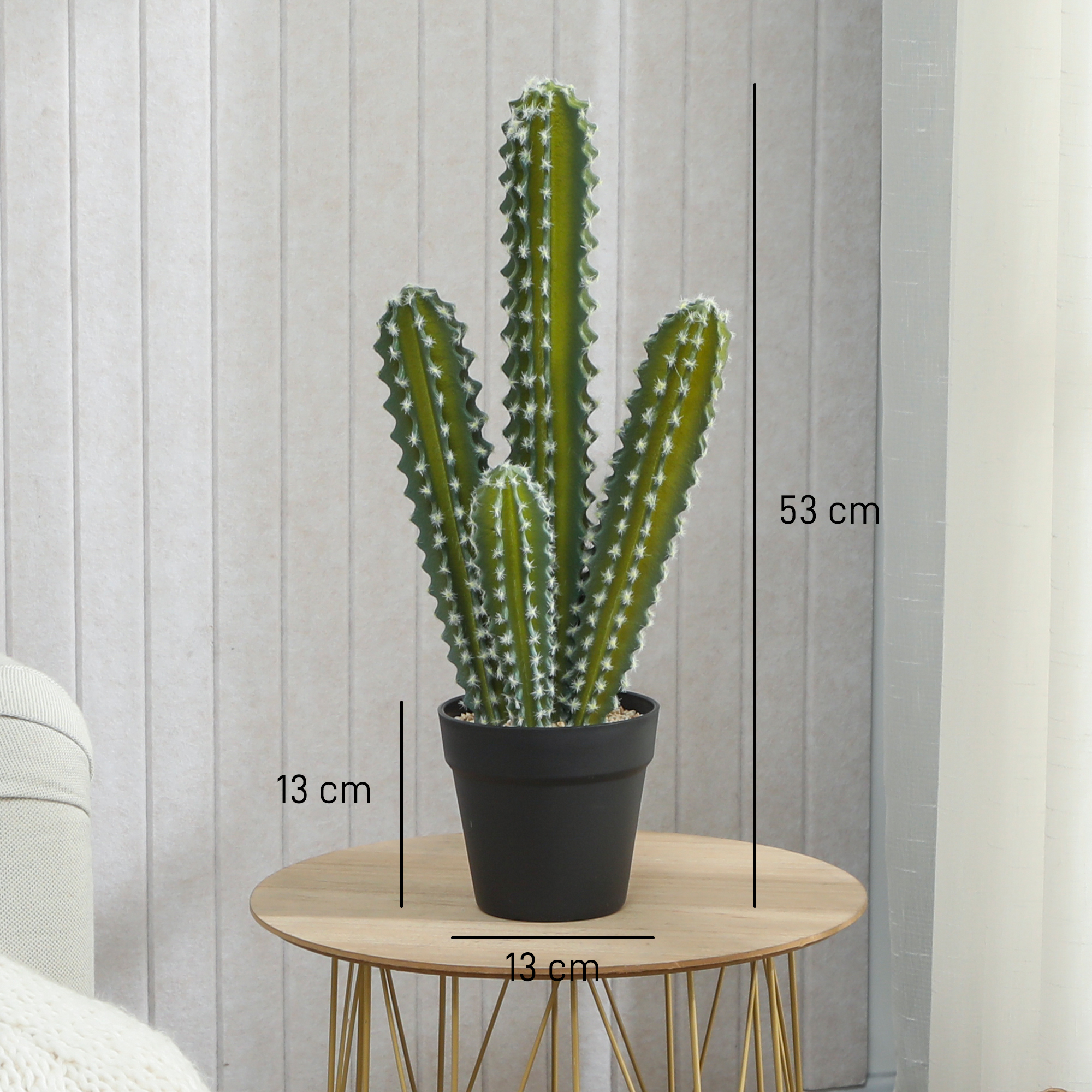 Kunstpflanze Kaktus Pflanzen 53 cm künstliche Pflanzen im Topf für Zuhause, Büro