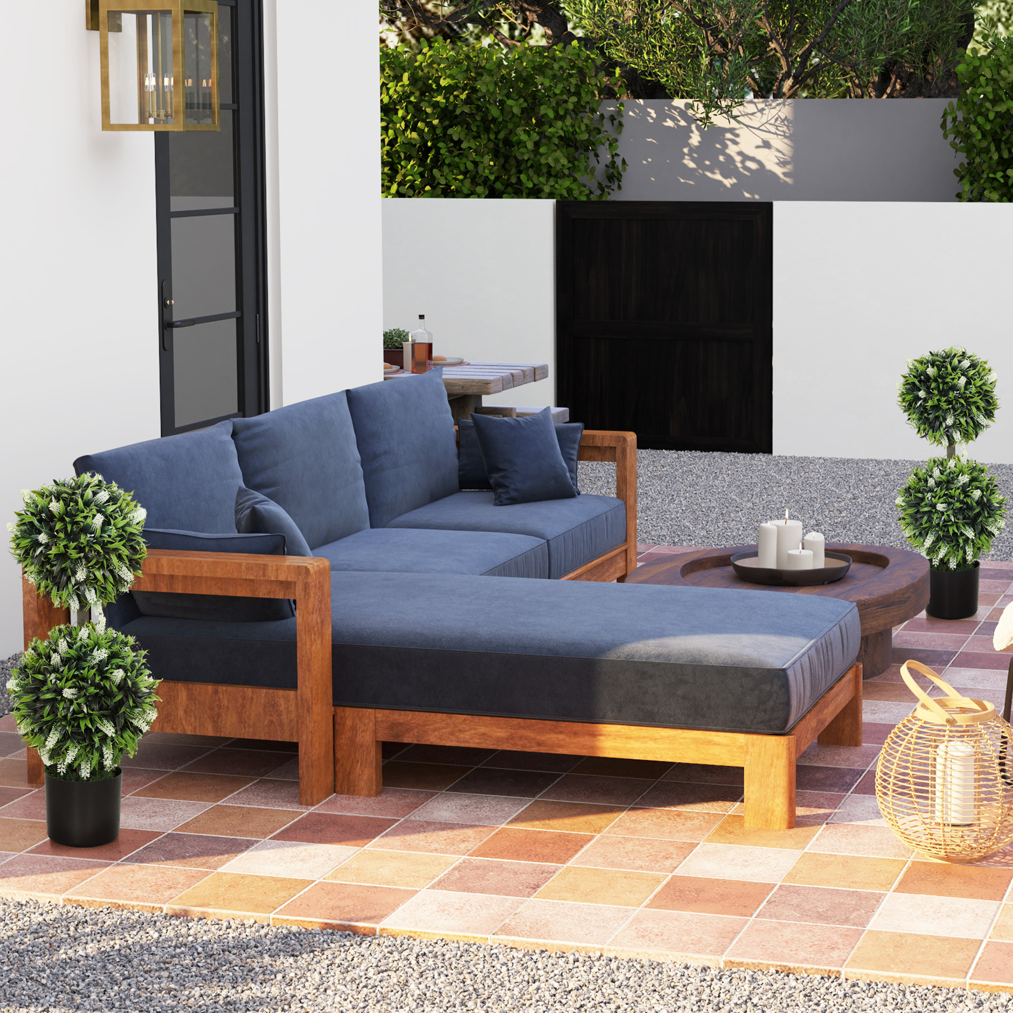 2er-Set künstliche Pflanzen, UV-beständige Kunstpflanze im Blumentopf, 70 cm Zimmerpflanze für Wohnzimmer, Garten