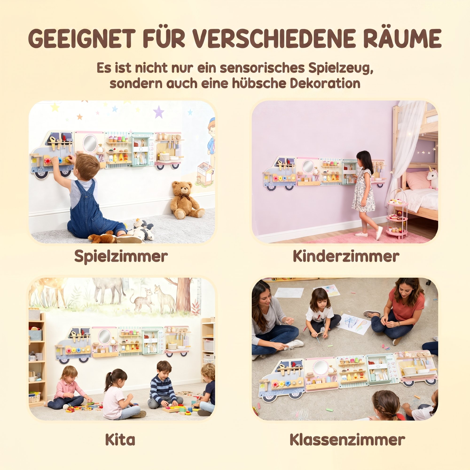 Montessori Busy Board Sensorisches Spielzeug im Truck-Design ab 3 Jahre