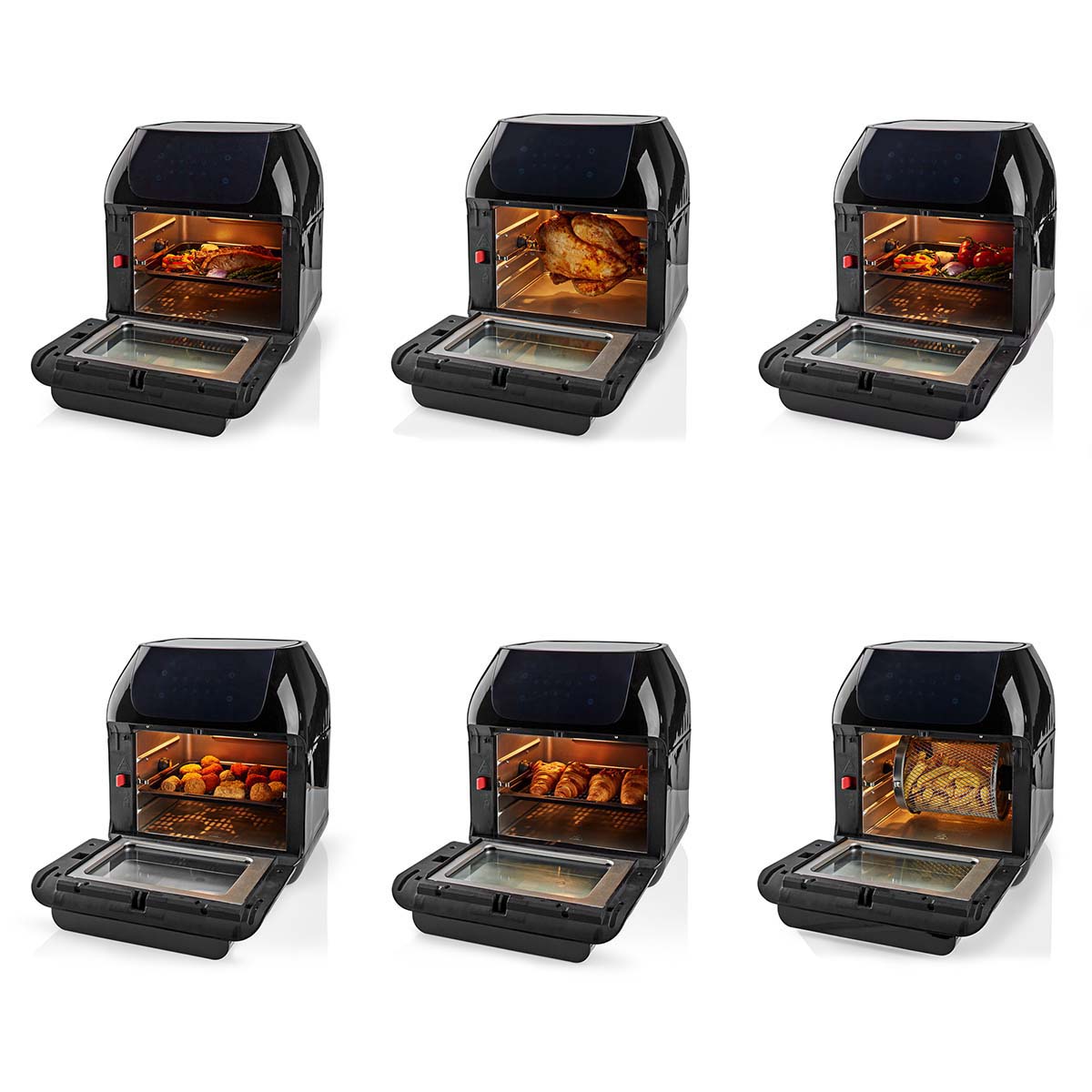 Heißluft Fritteuse | 12 l | Timer: 60 min | Anzahl voreingestellter Programme: 9 | Digital | schwarz