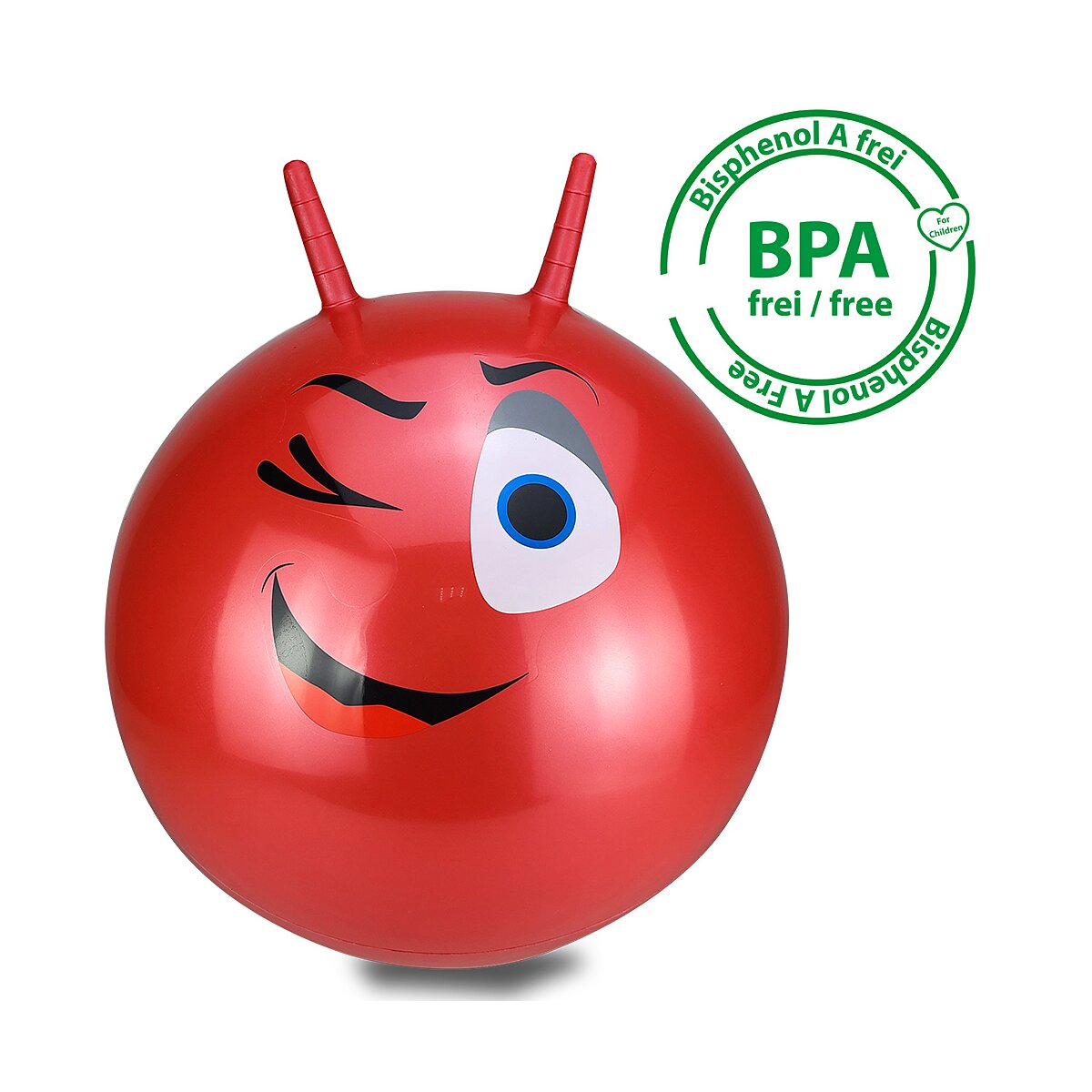 Hüpfball EyeHoppyDoo rot 550mm mit Pumpe