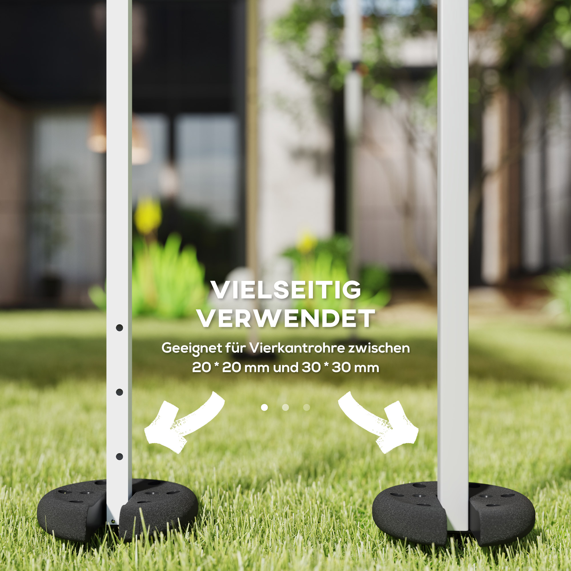 4 x 2,2 kg Gewichte für Pavillon, Bierzelt, stapelbar, Zementkern, Ø 20 x 4,5 cm, Schwarz