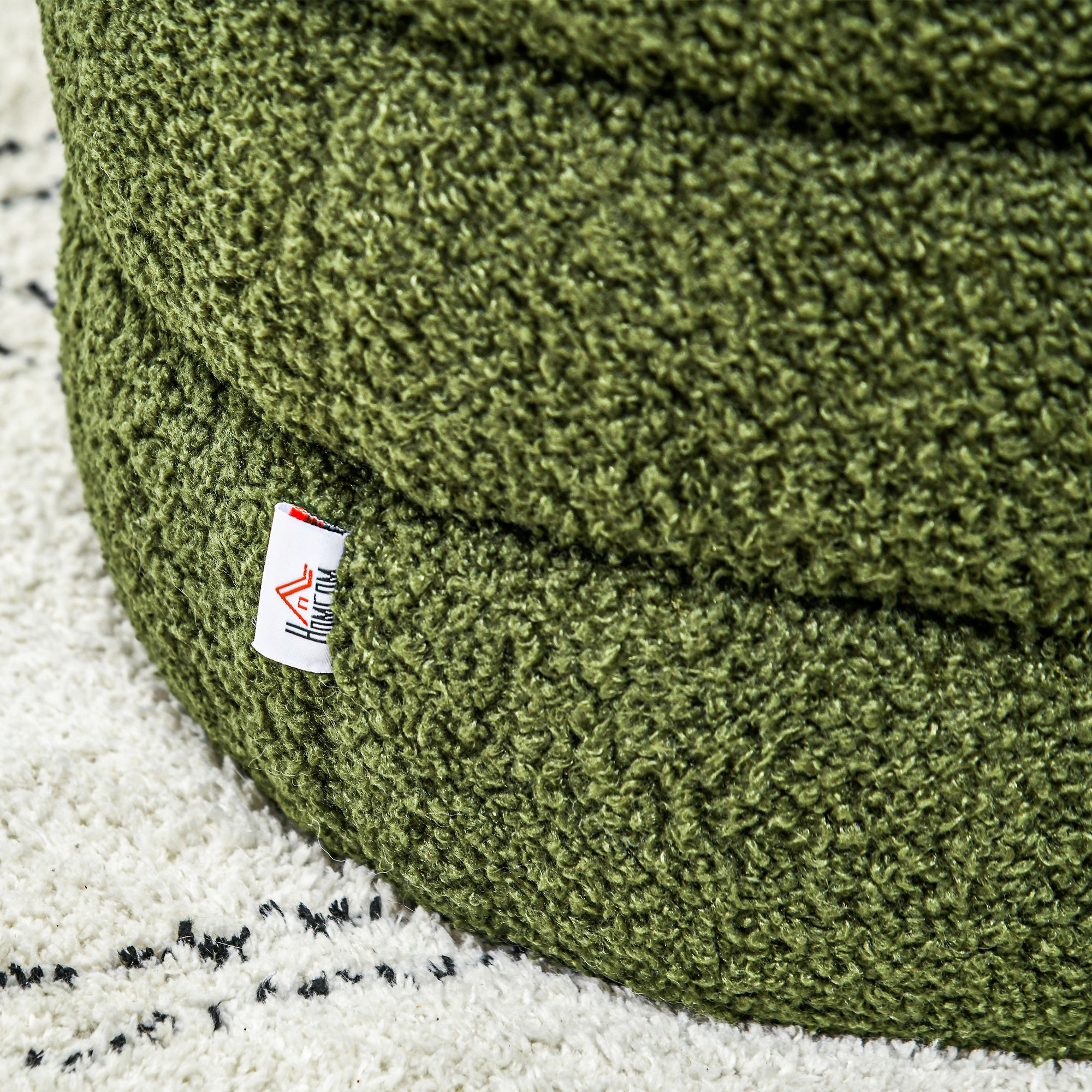 Hocker, rund, Teddyfleece, bis 120kg, ?40x45H cm, Grün