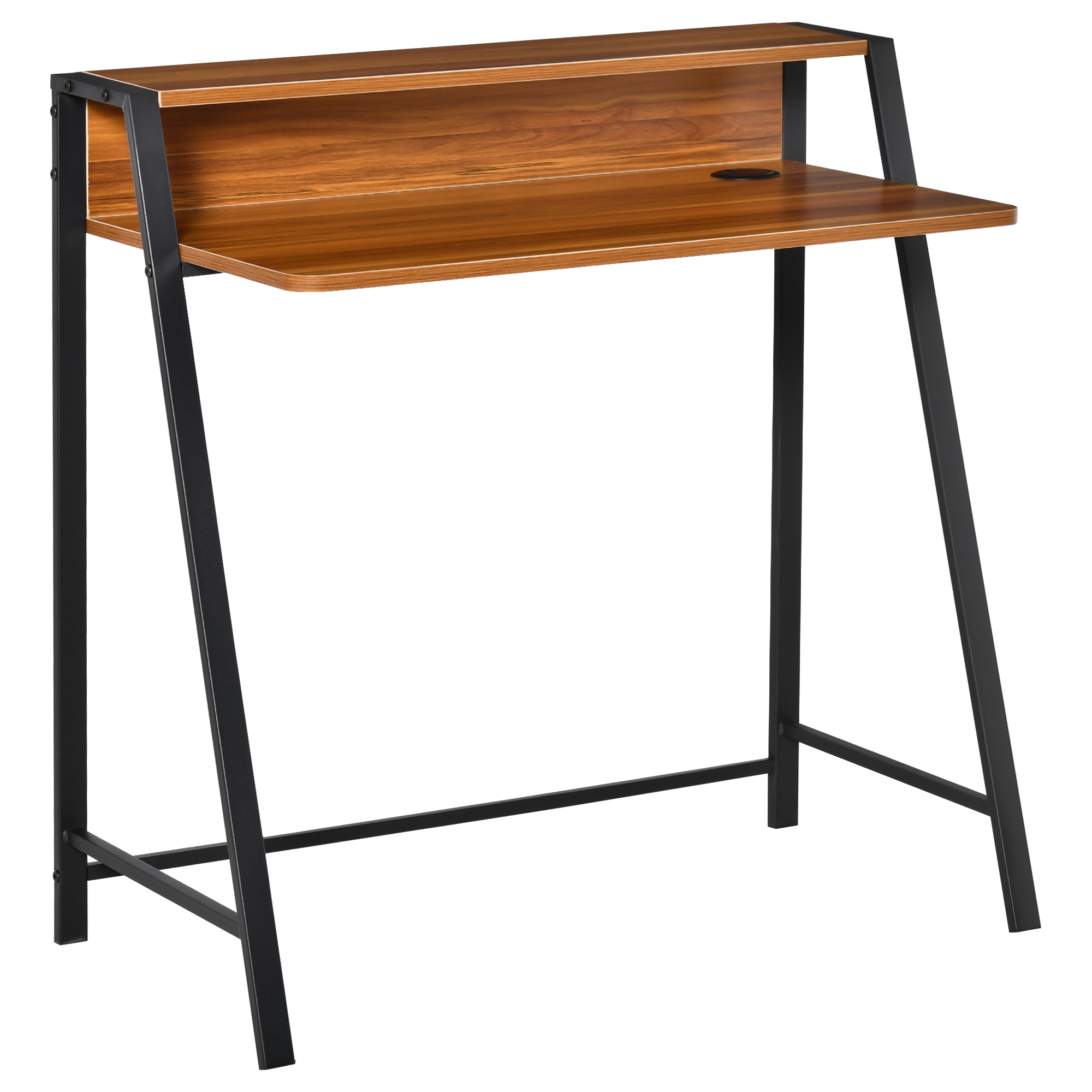 Schreibtisch, Computertisch mit Ablage und Kabel Management, moderner Schreibtisch mit Metallgestell für Arbeitszimmer, Schlafzimmer, Home Office, 84 x 45 x 85 cm, Walnuss+Schwarz Schreibtisch, Computertisch mit Ablage und Kabel Management, moderner Schreibtisch mit Metallgestell für Arbeitszimmer, Schlafzimmer, Home Office, 84 x 45 x 85 cm, Walnuss+Schwarz