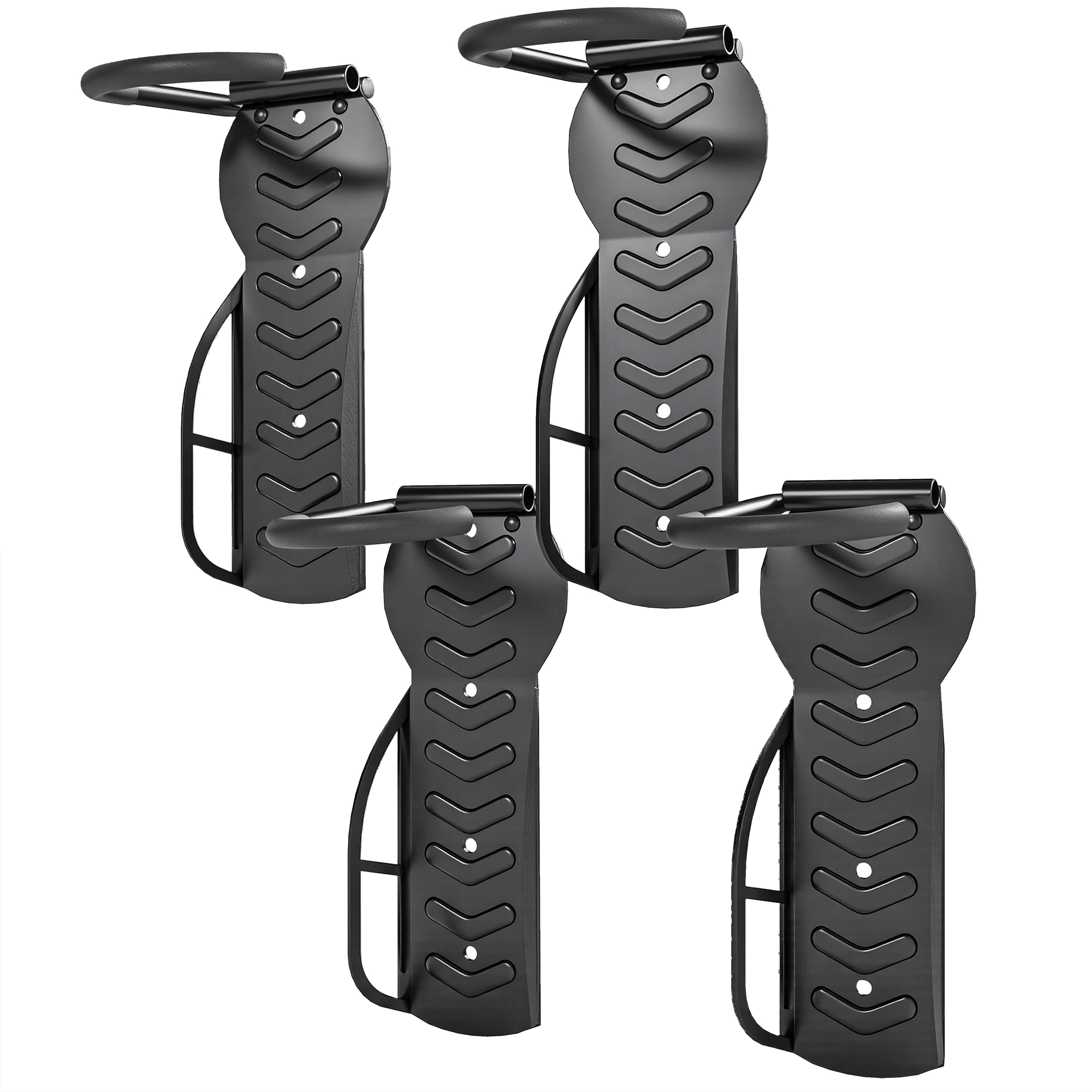 4er Set Fahrrad Wandhalterung Vertikal mit 30 kg Tragkraft klappbar für 4 Fahrräder Schwarz 4er Set Fahrrad Wandhalterung Vertikal mit 30 kg Tragkraft klappbar für 4 Fahrräder Schwarz