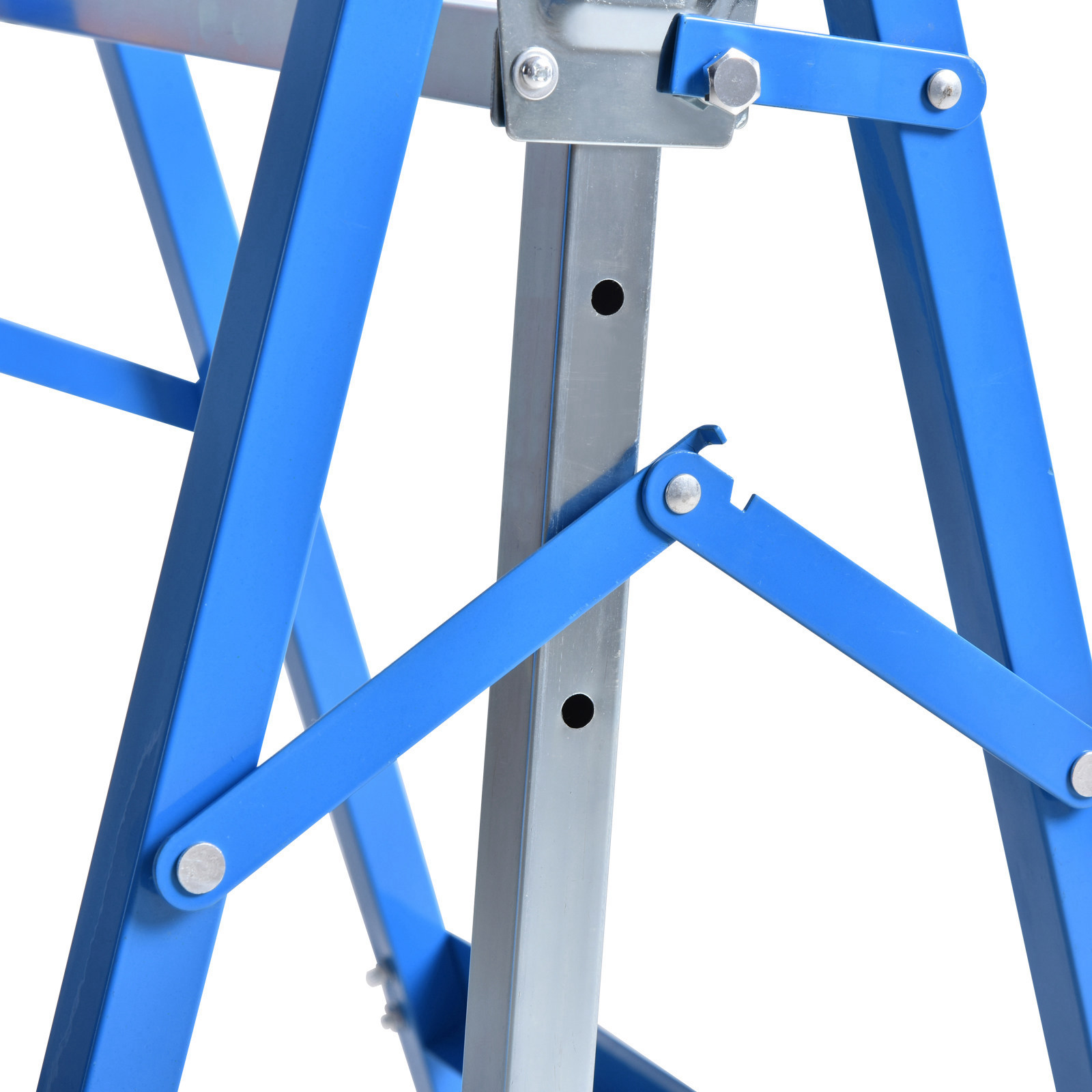 2er Set Arbeitsbock Belastbarkeit bis 200 kg klappbar Sägebock höhenverstellbar 80-130 cm Gerüstbock aus Stahl Unterstellbock Klappbock Stützbock Blau