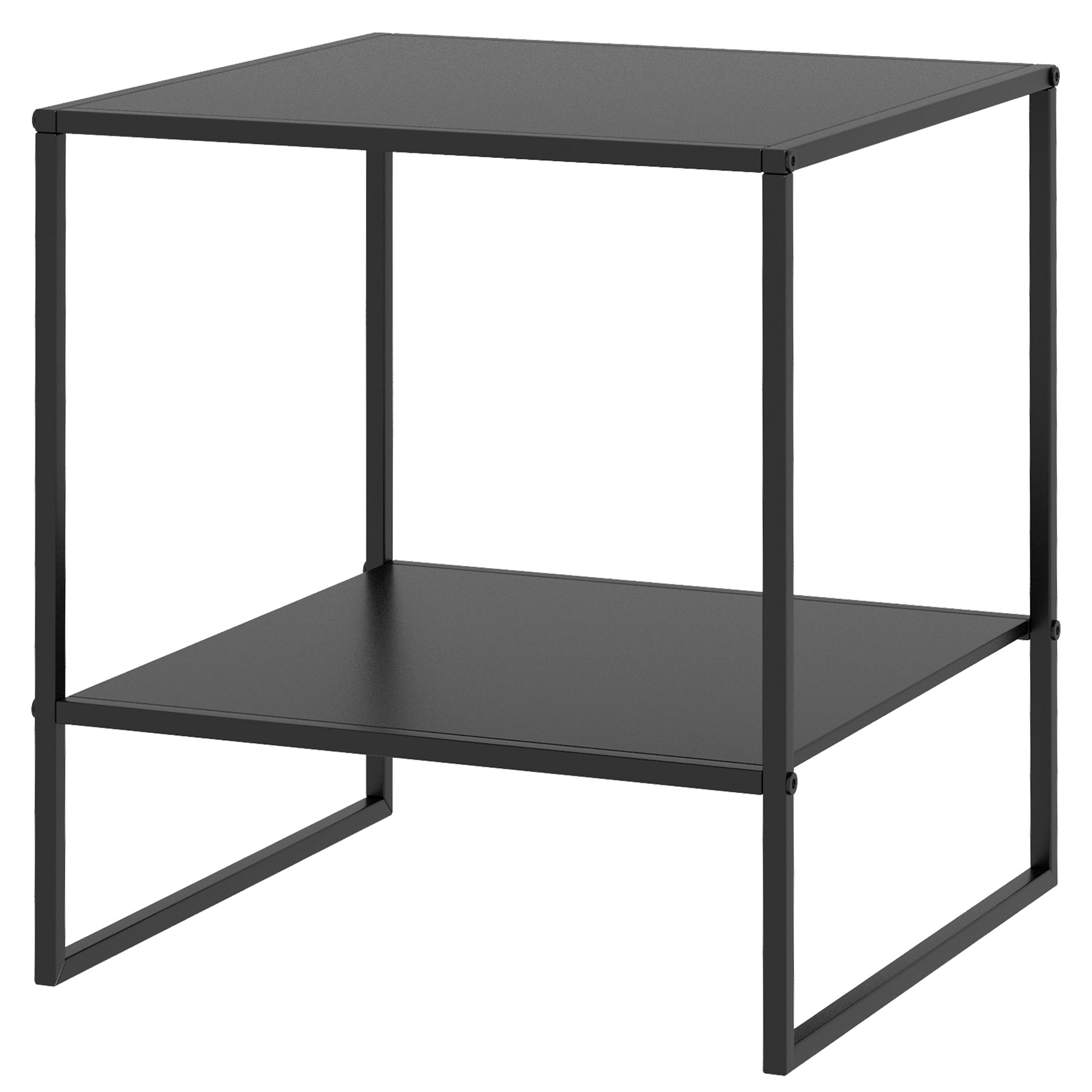 Beistelltisch im Industriedesign Couchtisch Nachttisch, 1 Ablage, Schwarz Beistelltisch im Industriedesign Couchtisch Nachttisch, 1 Ablage, Schwarz
