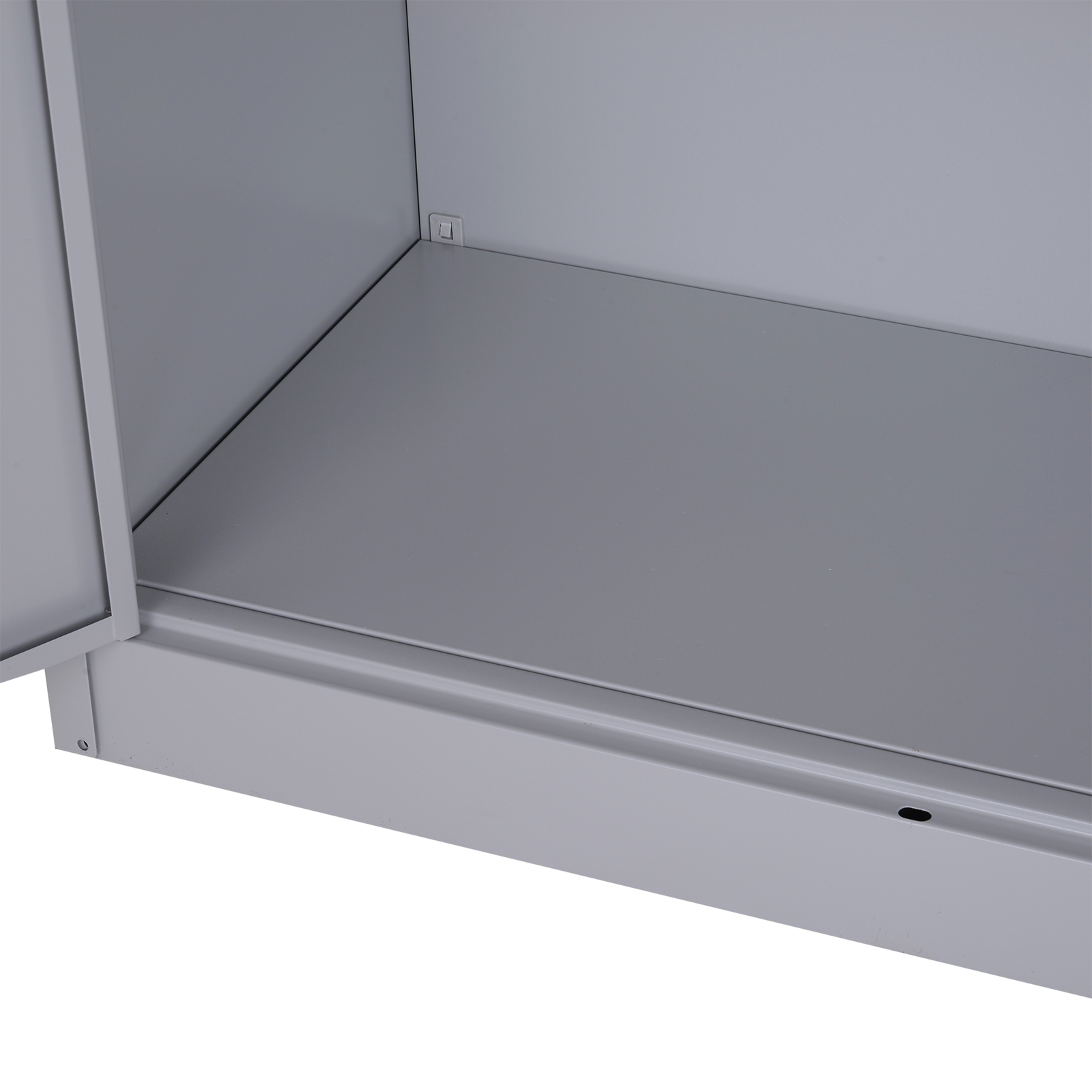 Aktenschrank Stahlschrank Mehrzweckschrank mit verstellbarem Regal und Schloss für Arbeitszimmer Wohnzimmer Grau
