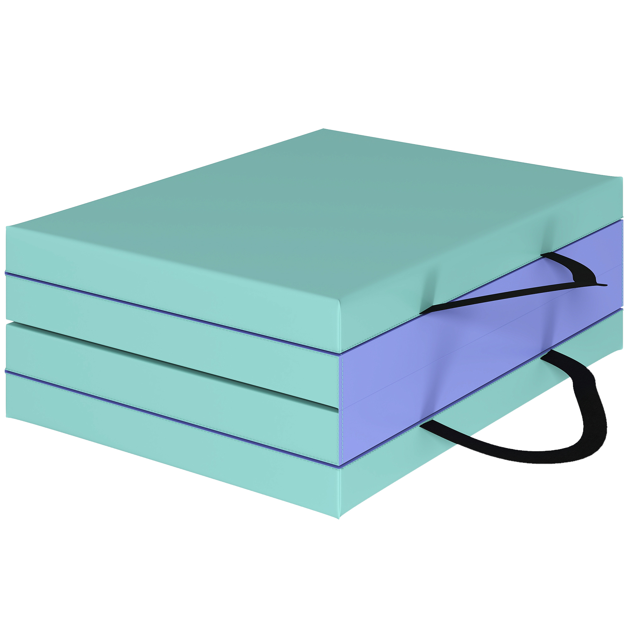 Trainingsmatte Faltbare Fitnessmatte mit Griff Sportmatte für Yoga Fitness Synthetikbezug 180 x 60 x 5 cm Grün+Lila