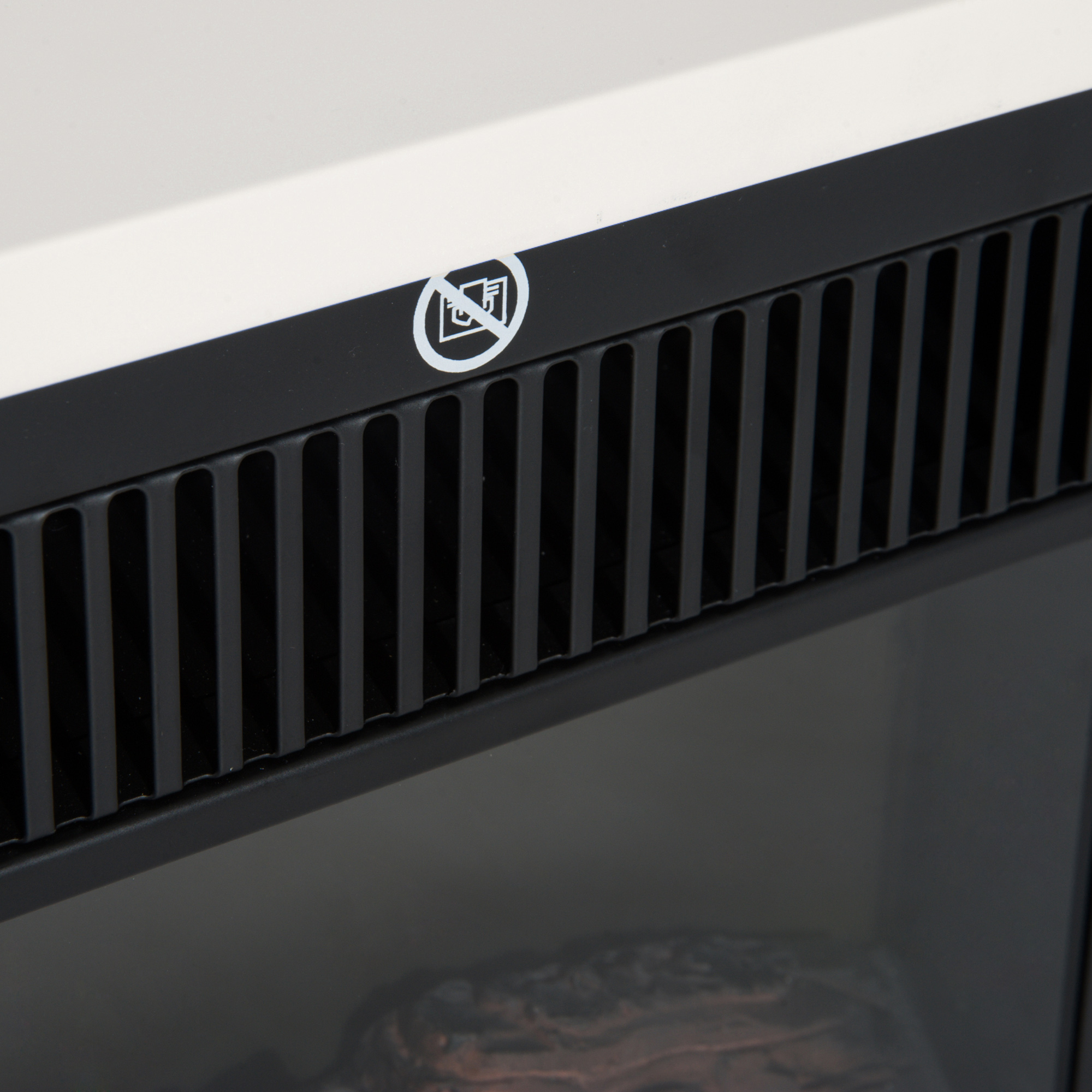 Elektrokamin mit Heizung, elektrischer Kamin mit LED Flammeneffekt, 600/1200W Dekokamin, elektrisch Kaminfeuer Kaminofen, Weiß