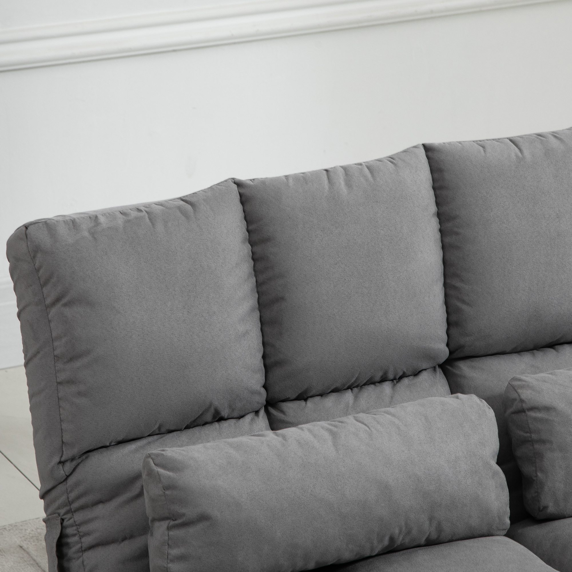 Bodenstuhl Bodensessel mit Liegefunktion Verstellbarer Rückenlehne Sitzkissen Relaxsessel zum Fernsehen, Lesen Meditationsstuhl Lazy Sofa Lesesessel für Meditation Yoga Büro Grau