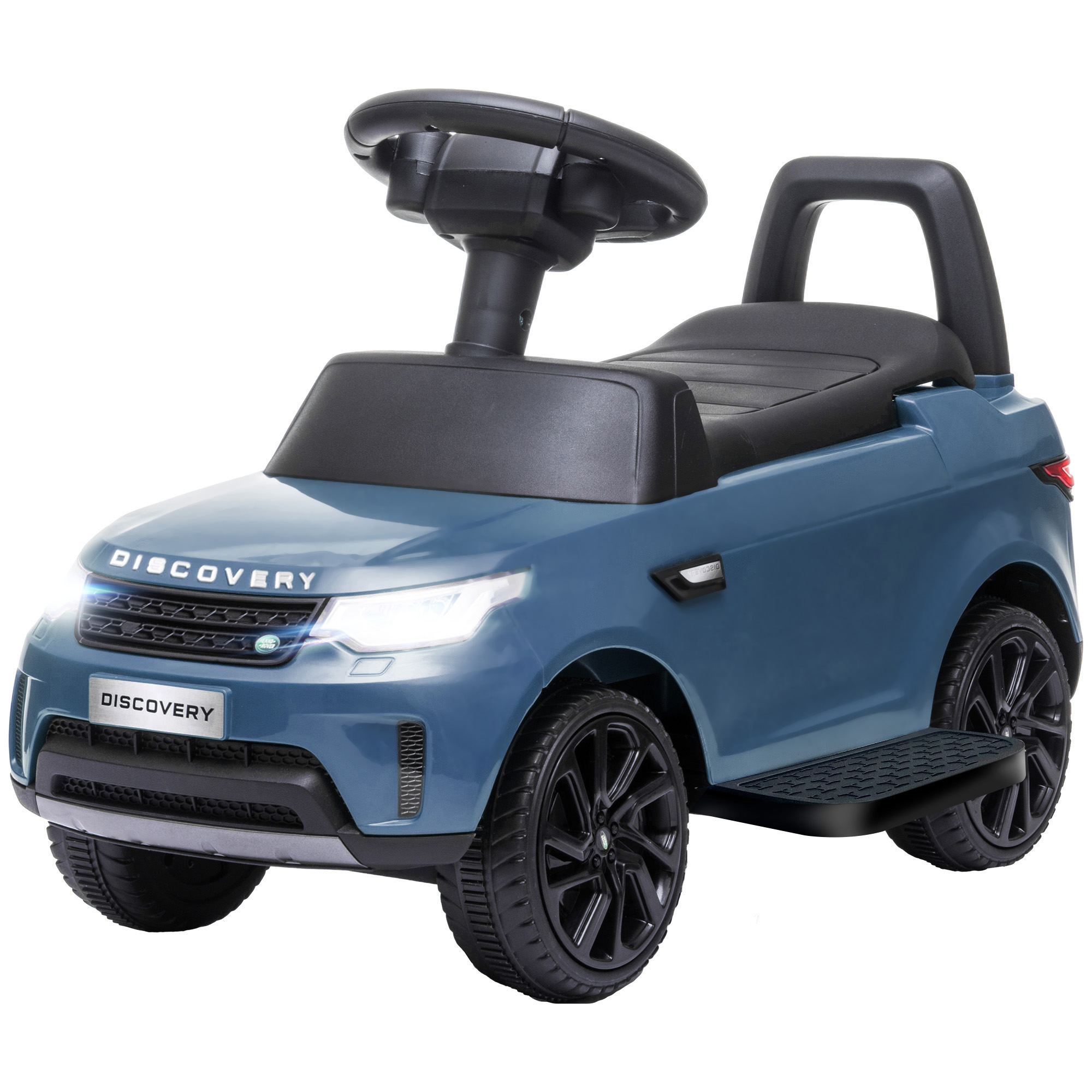 Elektro-Kinderauto 6V, Land Rover, Fahr-/Schiebemodus, Scheinwerfer, Musik, Hellblau