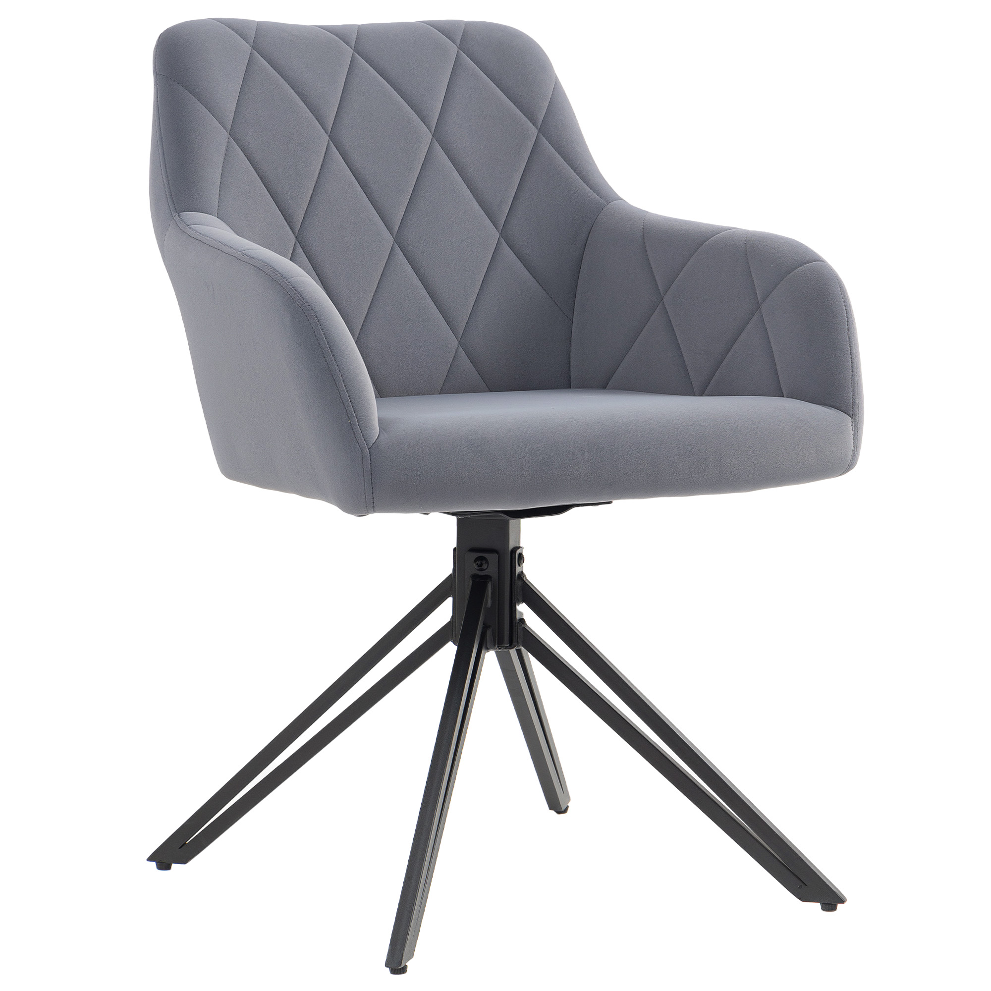 Akzentstuhl im Retro-Design Samtoptik 58 cm x 60,5 cm x 79 cm Stahl Grau Akzentstuhl im Retro-Design Samtoptik 58 cm x 60,5 cm x 79 cm Stahl Grau