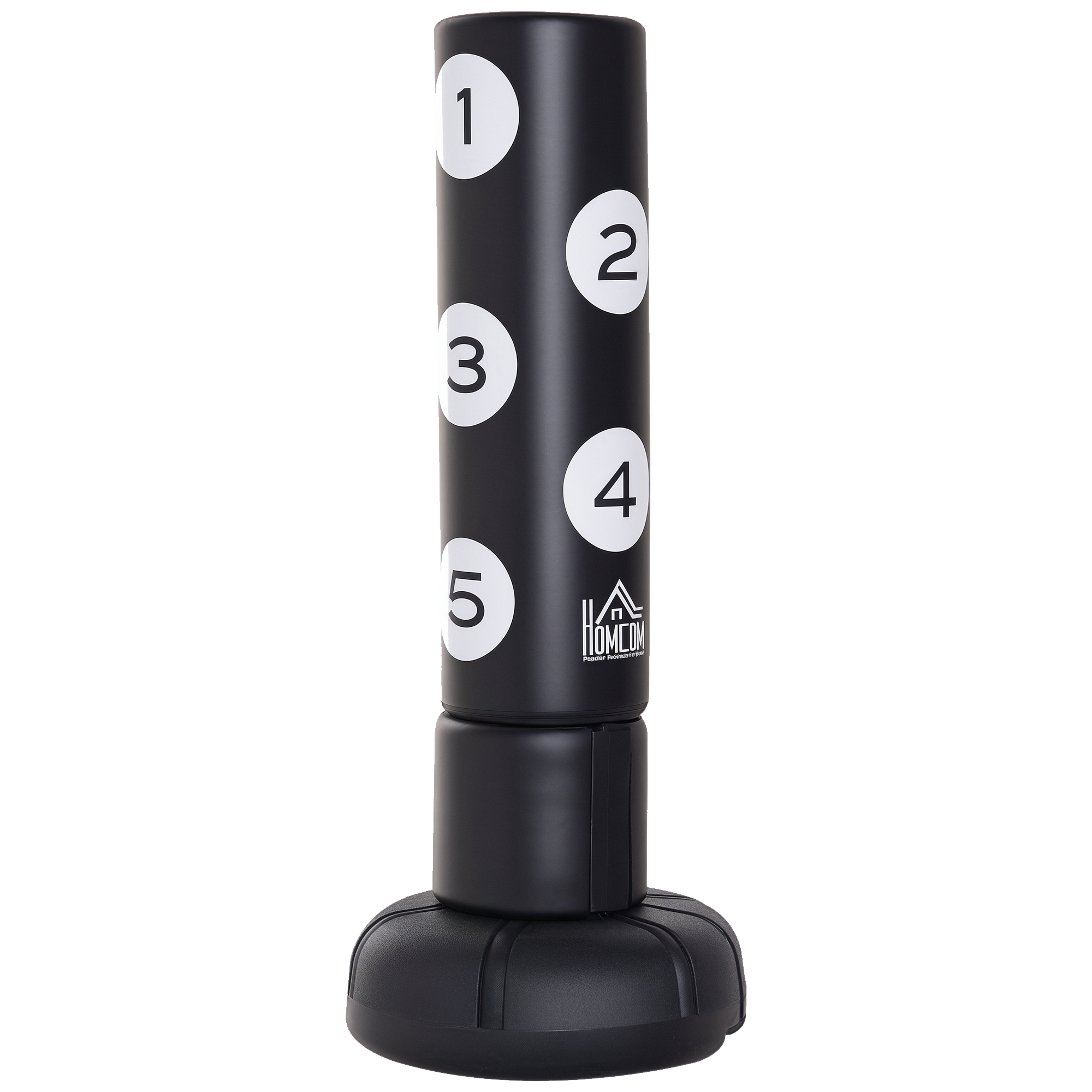 Freistehender Standboxsack mit Ständer und Kunststoff-Pad, 176 cm, Geeignet für Profis und Anfänger, Schwarz