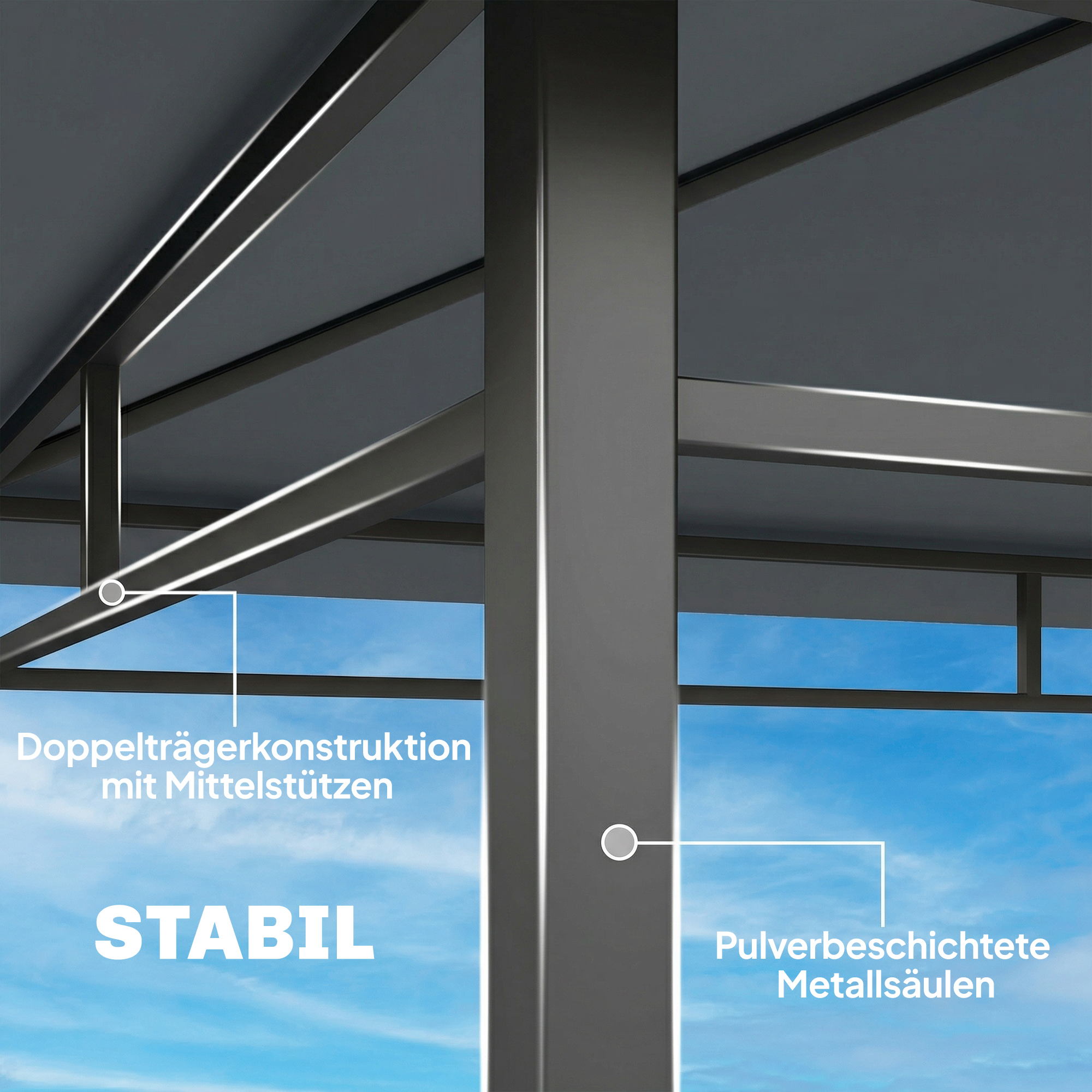 Grillpavillon 2,4 x 1,4 m, Windfest Grillüberdachung mit Doppeldach Lüftungsöffnung Seitenregalen