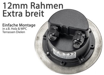 Bodenleuchte "BEL GX53 XXL " Rund, ØxT 14x7cm, IP65, Extra breiter Rahmen