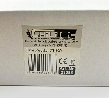 Einbaulautsprecher "CTE-30W ", 2-Wege / 80W, 8Ohm, 234x67mm, Rund, weiß