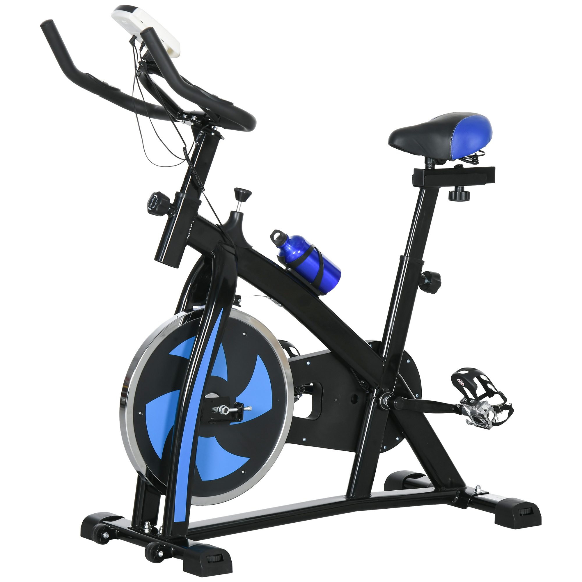 Heimtrainer, leise, anpassbarer Widerstand, Pulssensor, Monitor, Blau Heimtrainer, leise, anpassbarer Widerstand, Pulssensor, Monitor, Blau