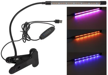 LED Pflanzenlampe "CT-PFL" Rot+Blau, 1-fach, Klemmhalter, Kabel-FB