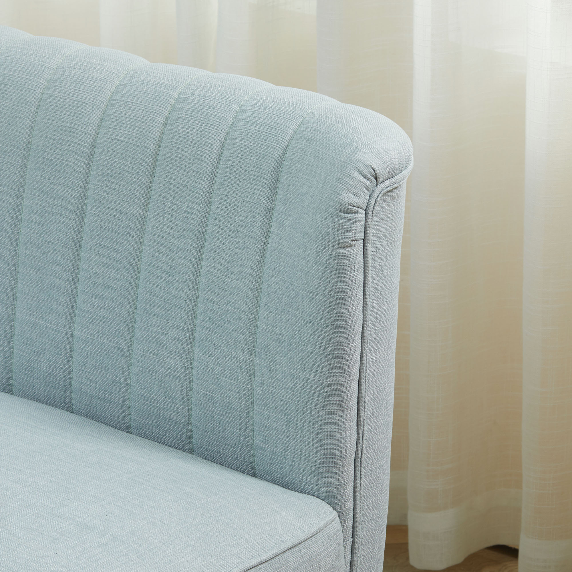 2-Sitzer Sofa, weiche Polsterung, pflegeleichter Bezug, bis 220 kg, 117 x 56,5 x 77 cm, Hellgrün