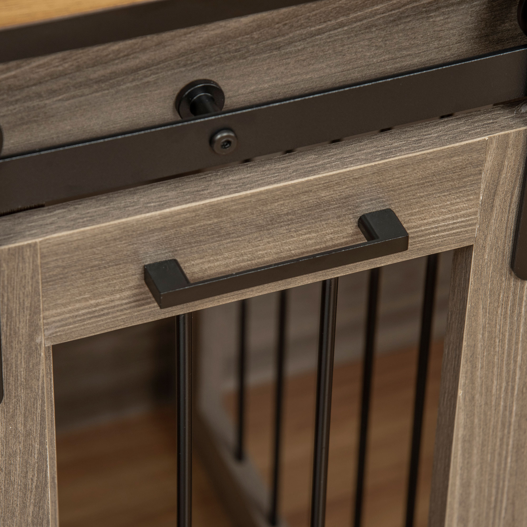 Hundekäfig mit 2 Türen, Hundebox, Transportbox für Hunde, rustikales Design, verriegelbar, Braun