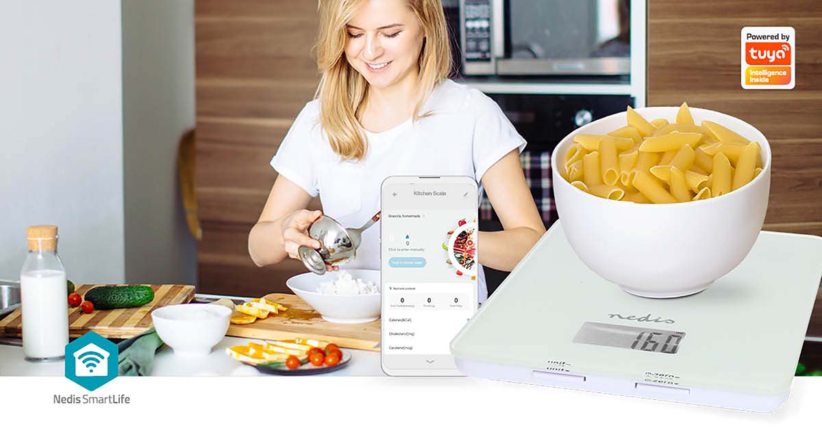 SmartLife Küchenwaage | Bluetooth | Glas / Kunststoff | Weiss