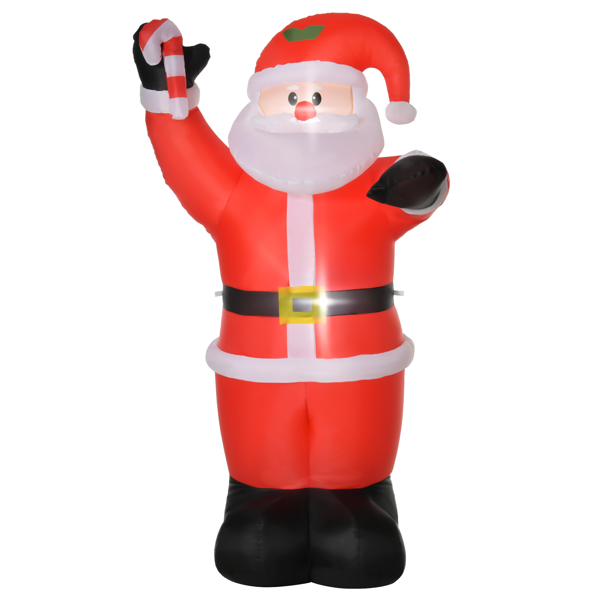 Aufblasbar Weihnachtsdeko, 2,4 m Weihnachtsmann mit LED-Beleuchtung, Zuckerstange Aufblasbar Weihnachtsdeko, 2,4 m Weihnachtsmann mit LED-Beleuchtung, Zuckerstange