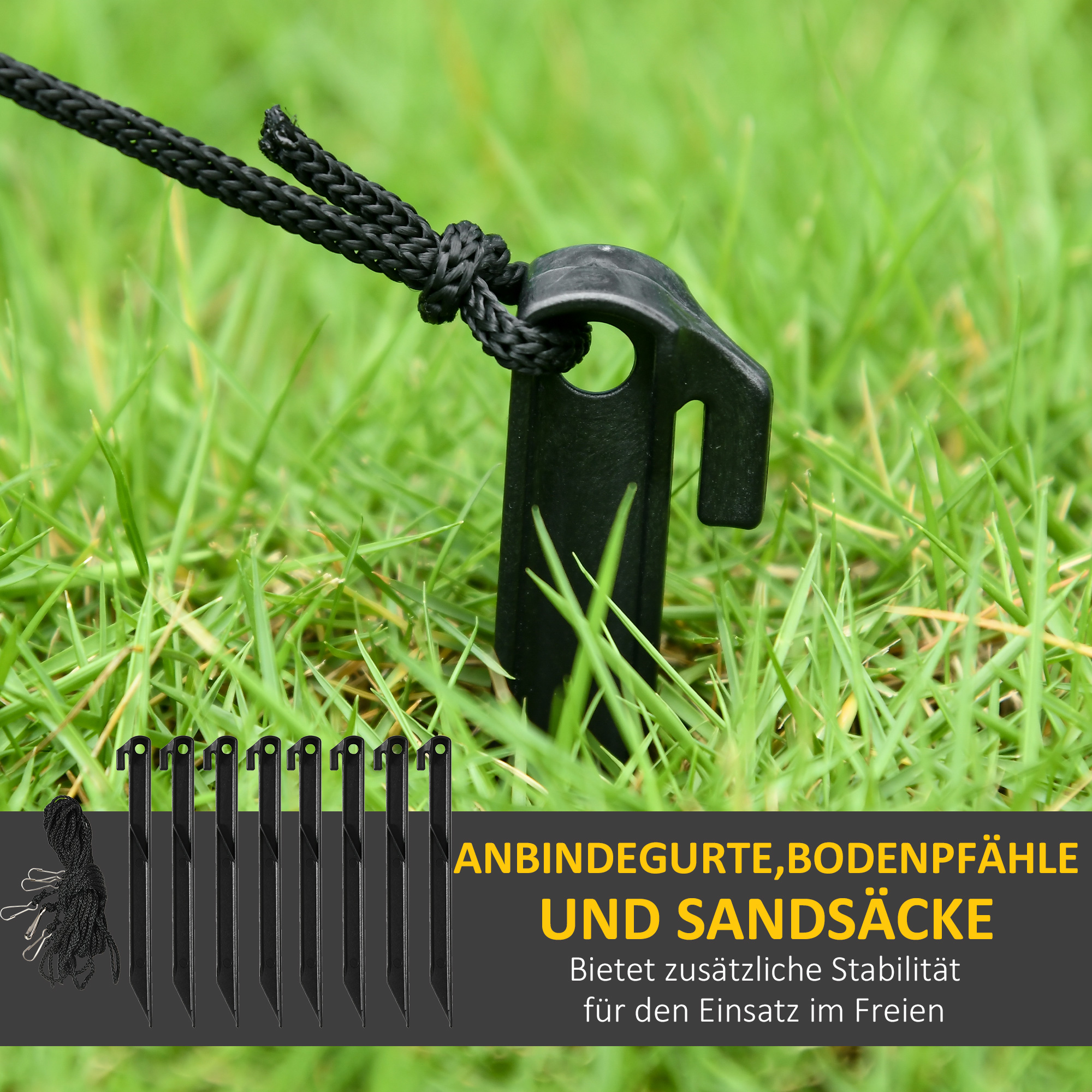 3er-Set aufblasbare Weihnachtsbäume, inkl. Gebläse, In- und Outdoor, inkl. Befestigungsmaterial, Weiß+Gold