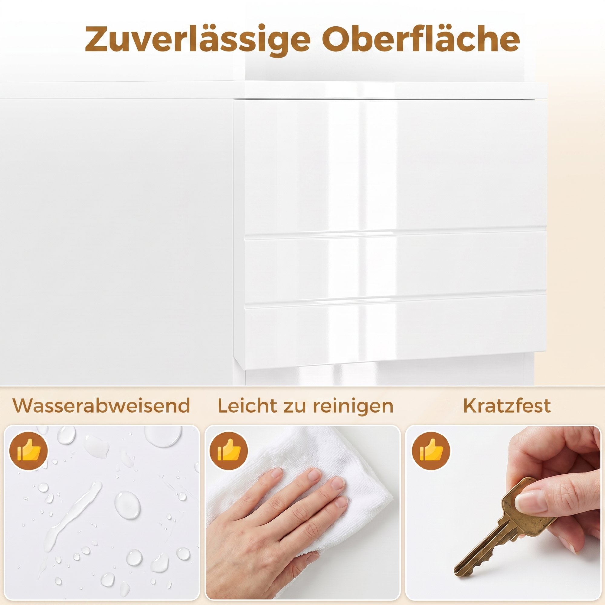Badezimmerschrank Schmaler Badschrank mit verstellbaren Einlegeböden, 30 x 30 x 170 cm, Weiß