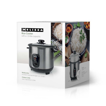 Reiskocher | 1,0 l | 400 W | Antihaftbeschichtung | abnehmbare Schüssel | Dampfgareinsatz | Warmhaltefunktion | automatische Abschaltung